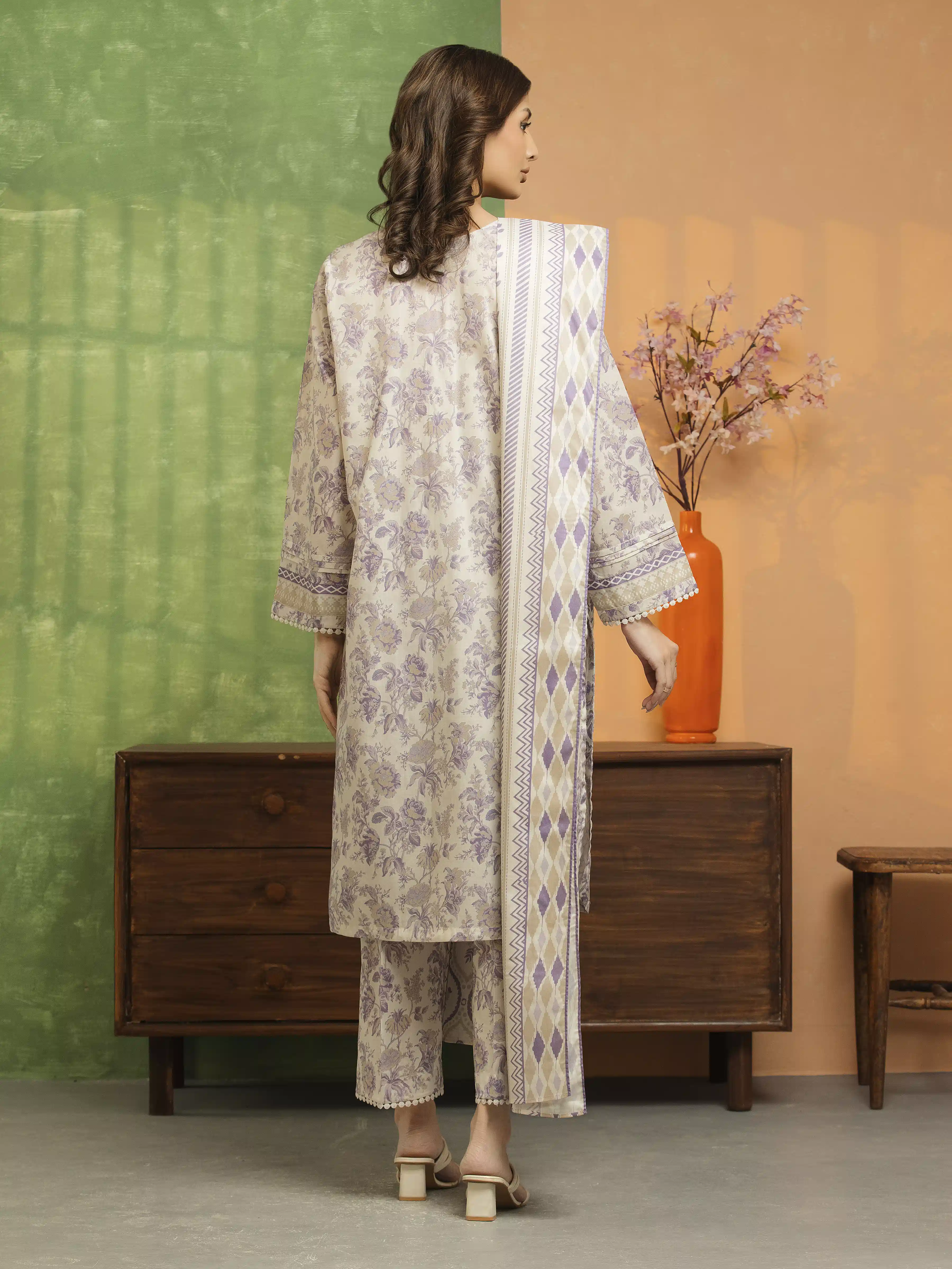 Printed Lawn Suit - EWU5A1-35146-3P - Image 4
