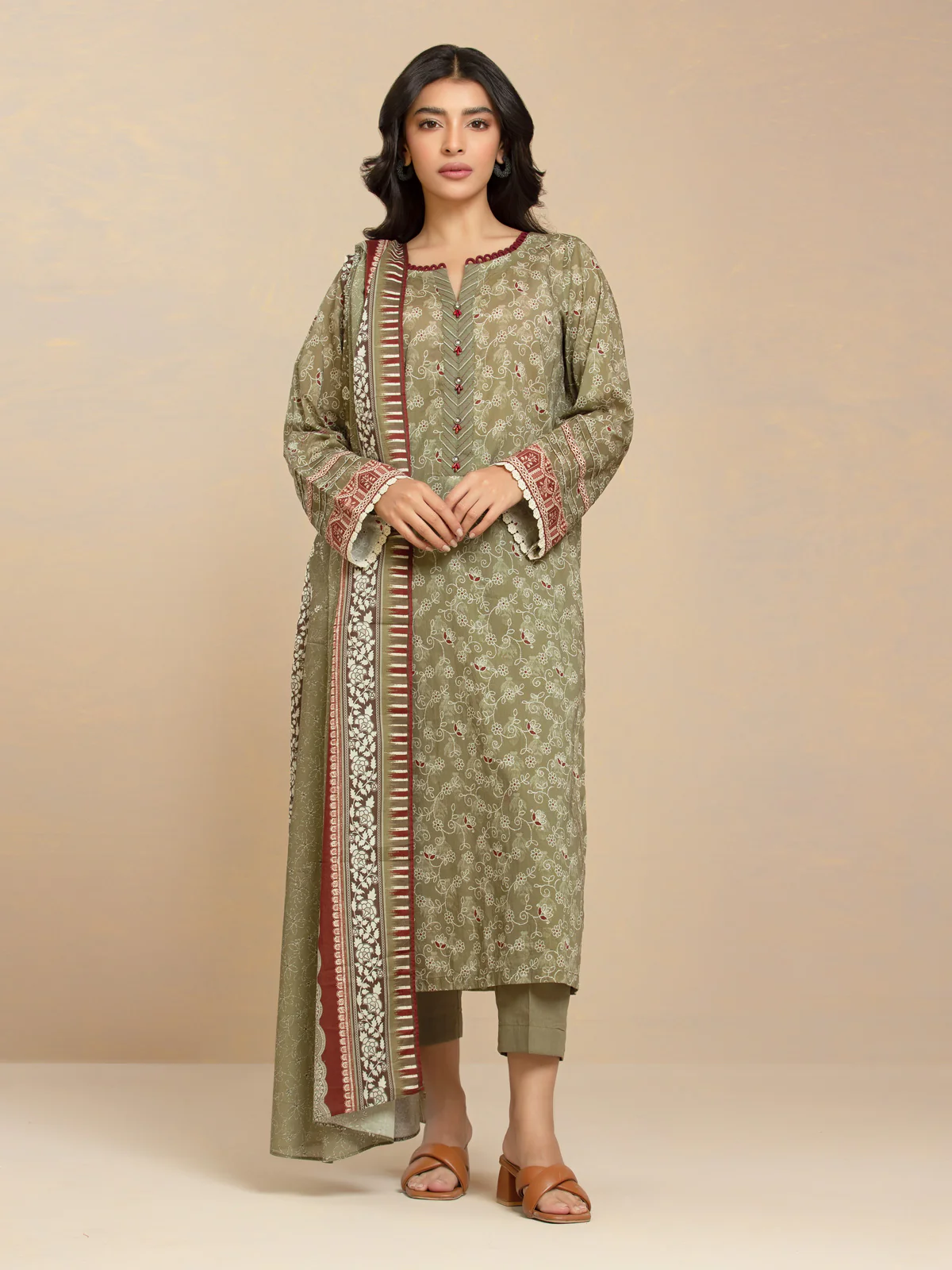 Printed Lawn Shirt Dupatta - EWU24A1-29483SD