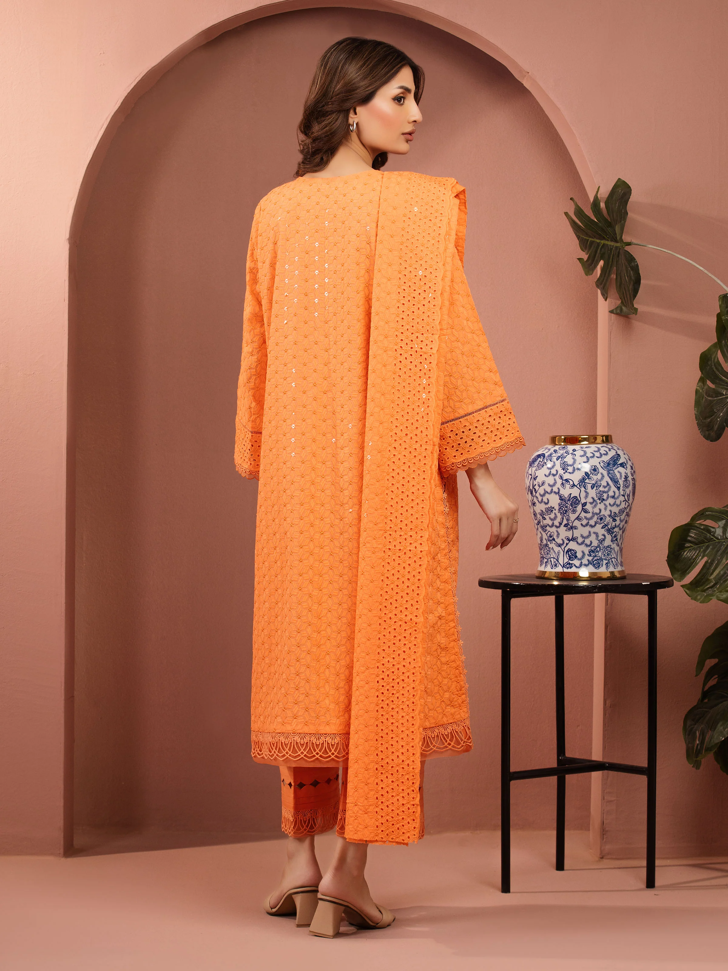 Embroidered Cambric Suit - EWU5V2-31834-3P - Image 5