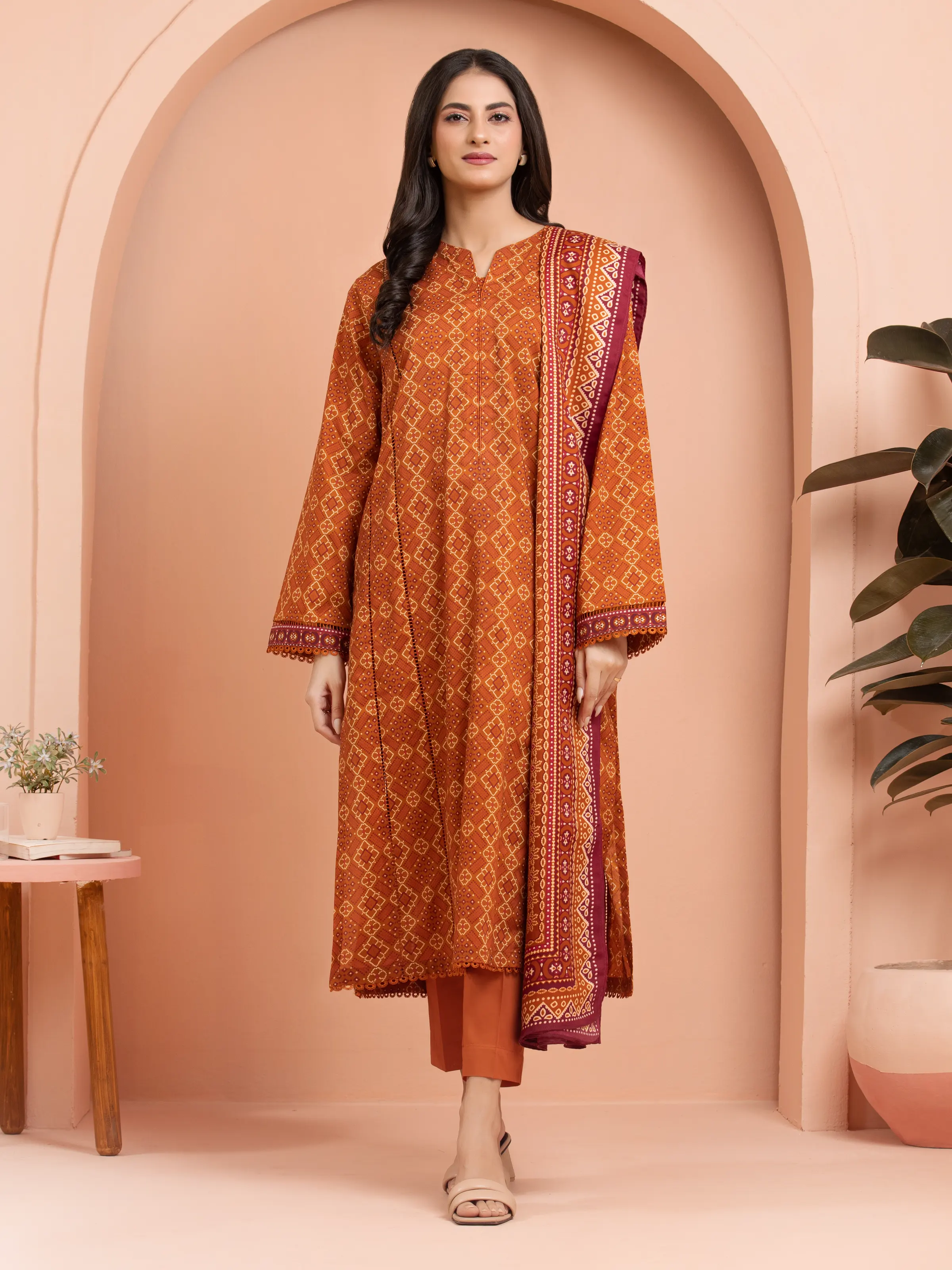 Printed Khaddar Suit - EWU24M3-109-3P
