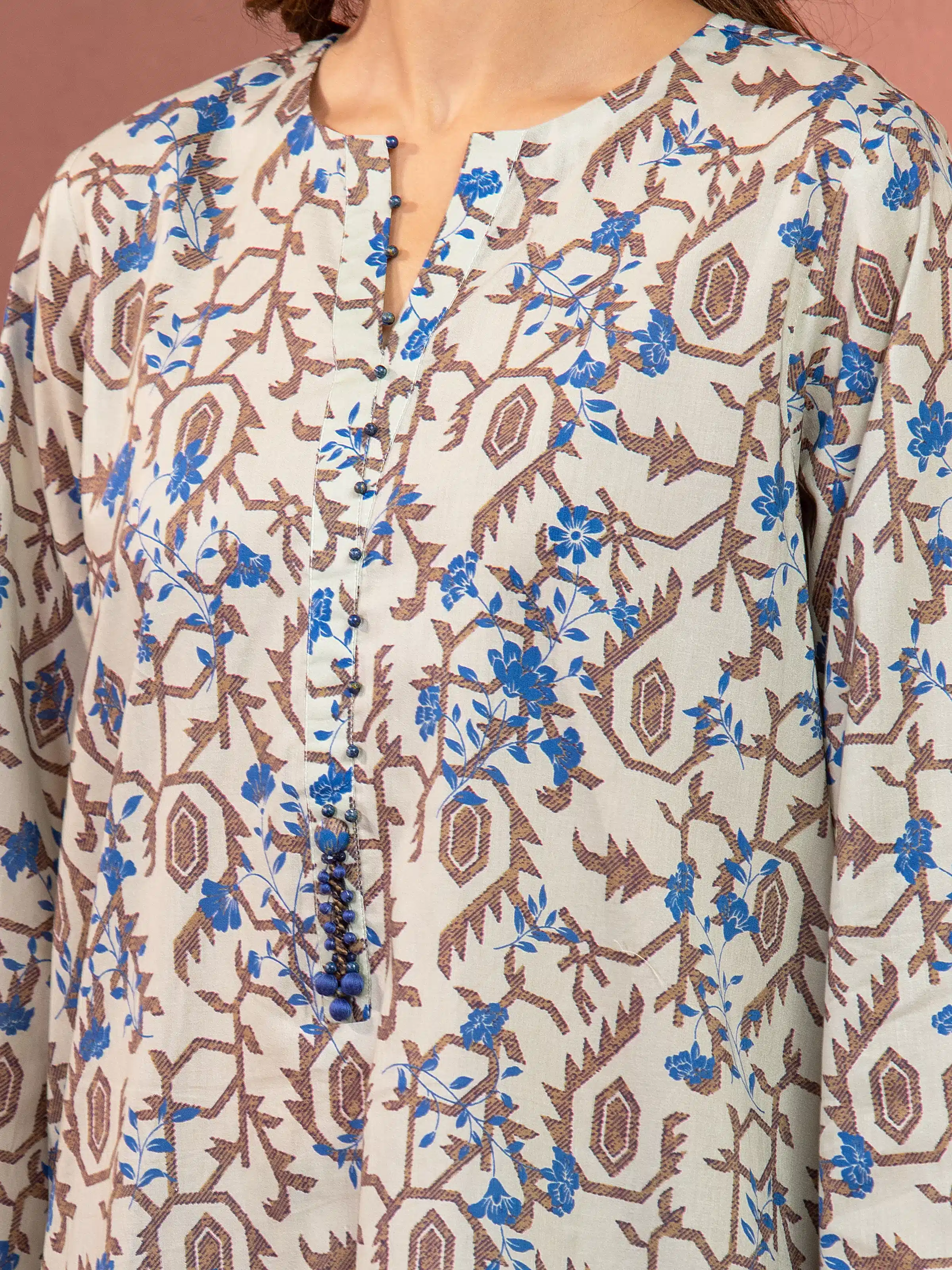 Printed Lawn Suit - EWU5A1-35231-3P - Image 2