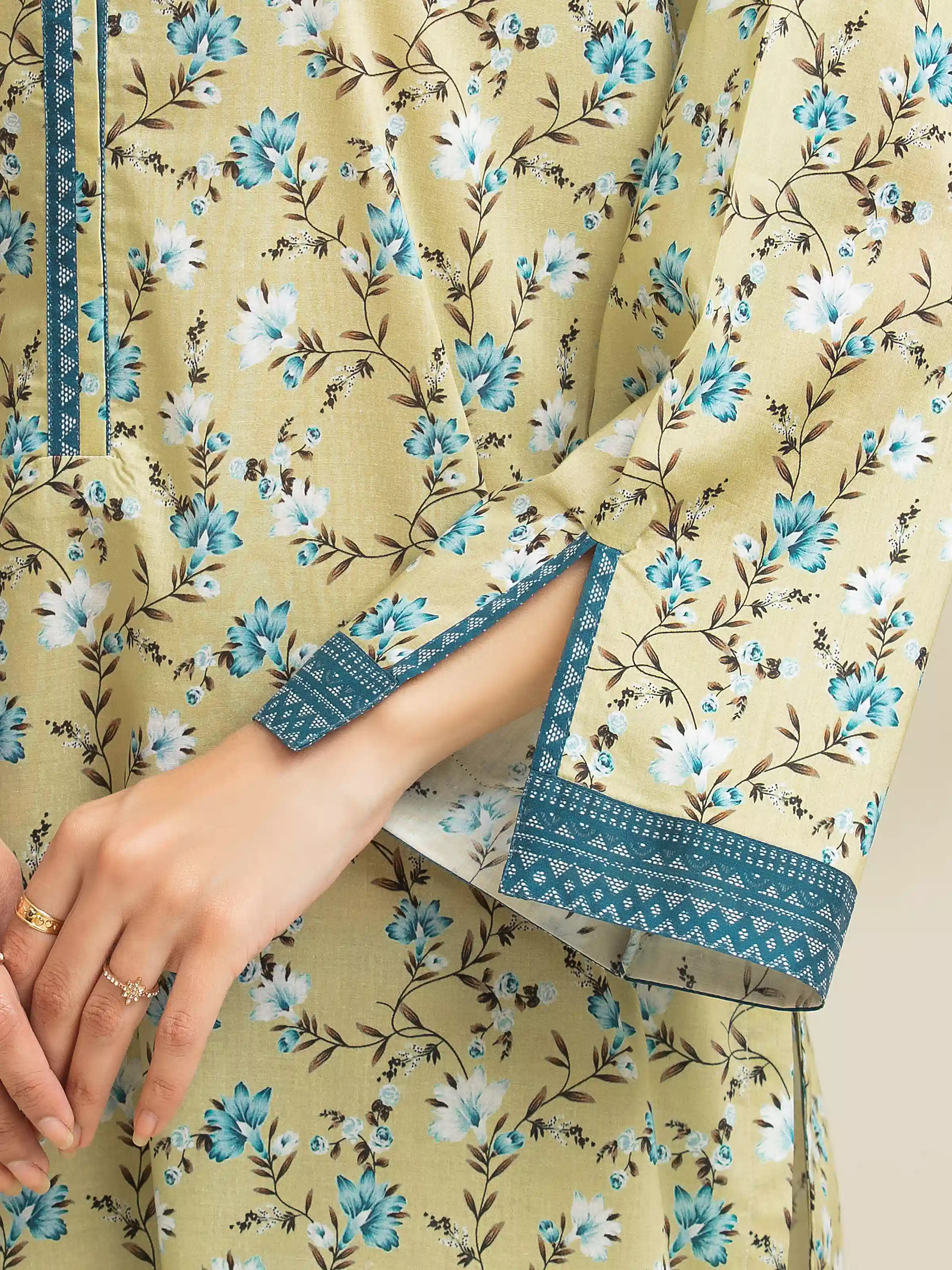 Printed Lawn Suit - EWU5A1-35073-3P - Image 4
