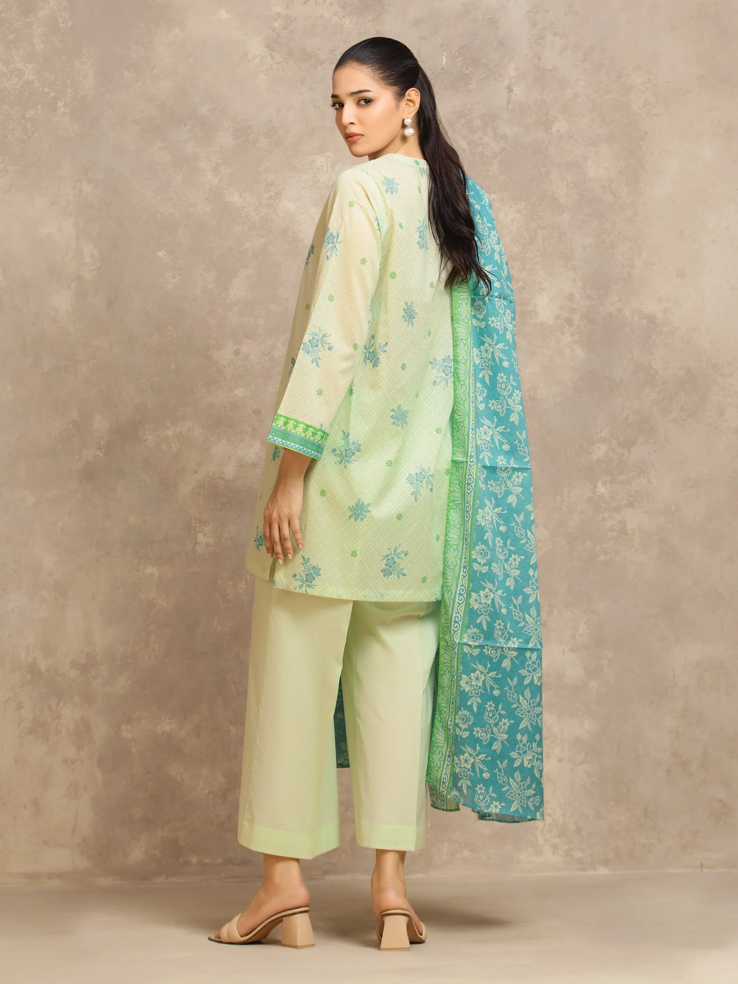 Printed Lawn Suit - EWU6A1-36541-3P - Image 6