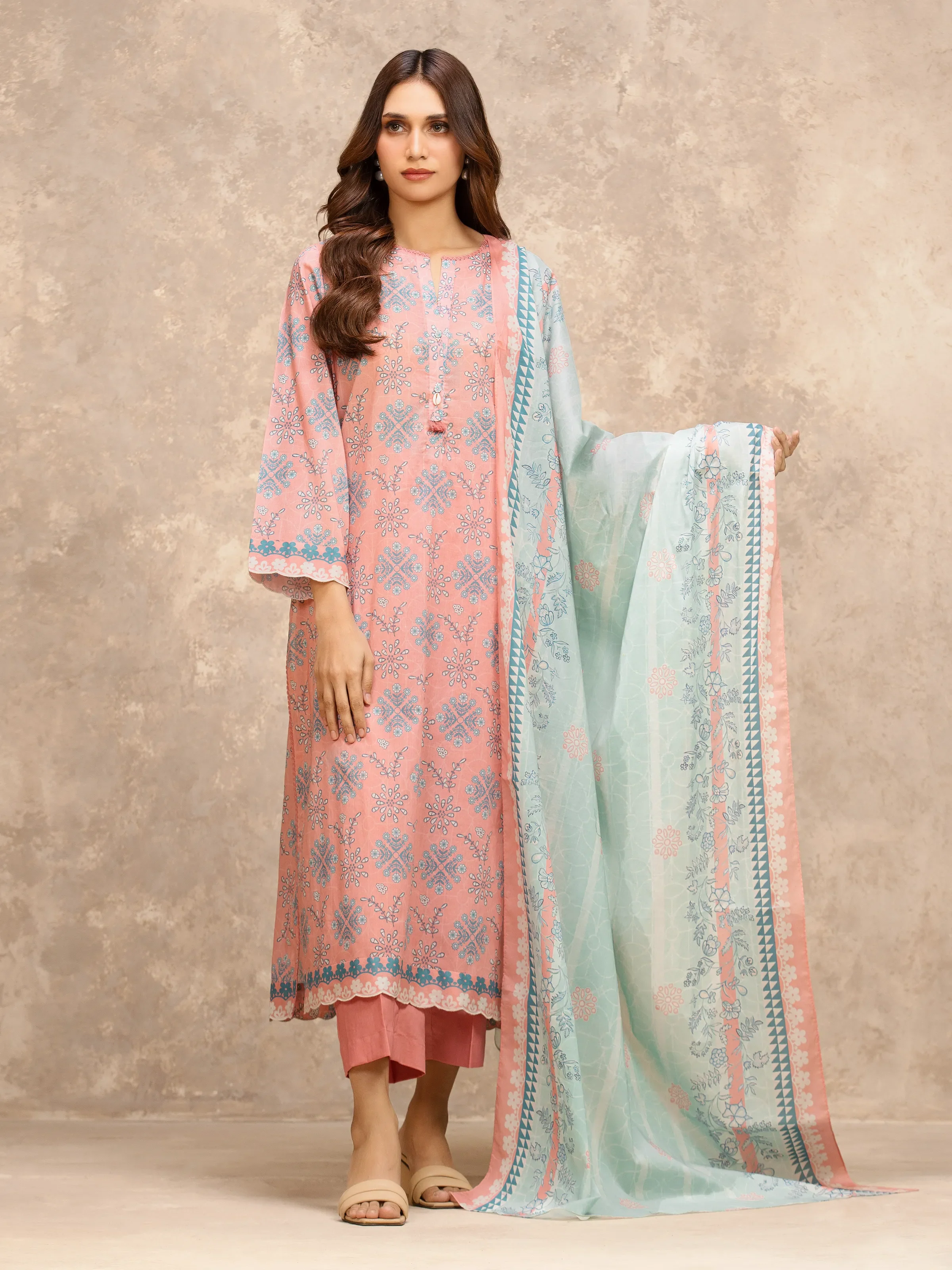 Printed Lawn Suit - EWU6A1-36535-3P