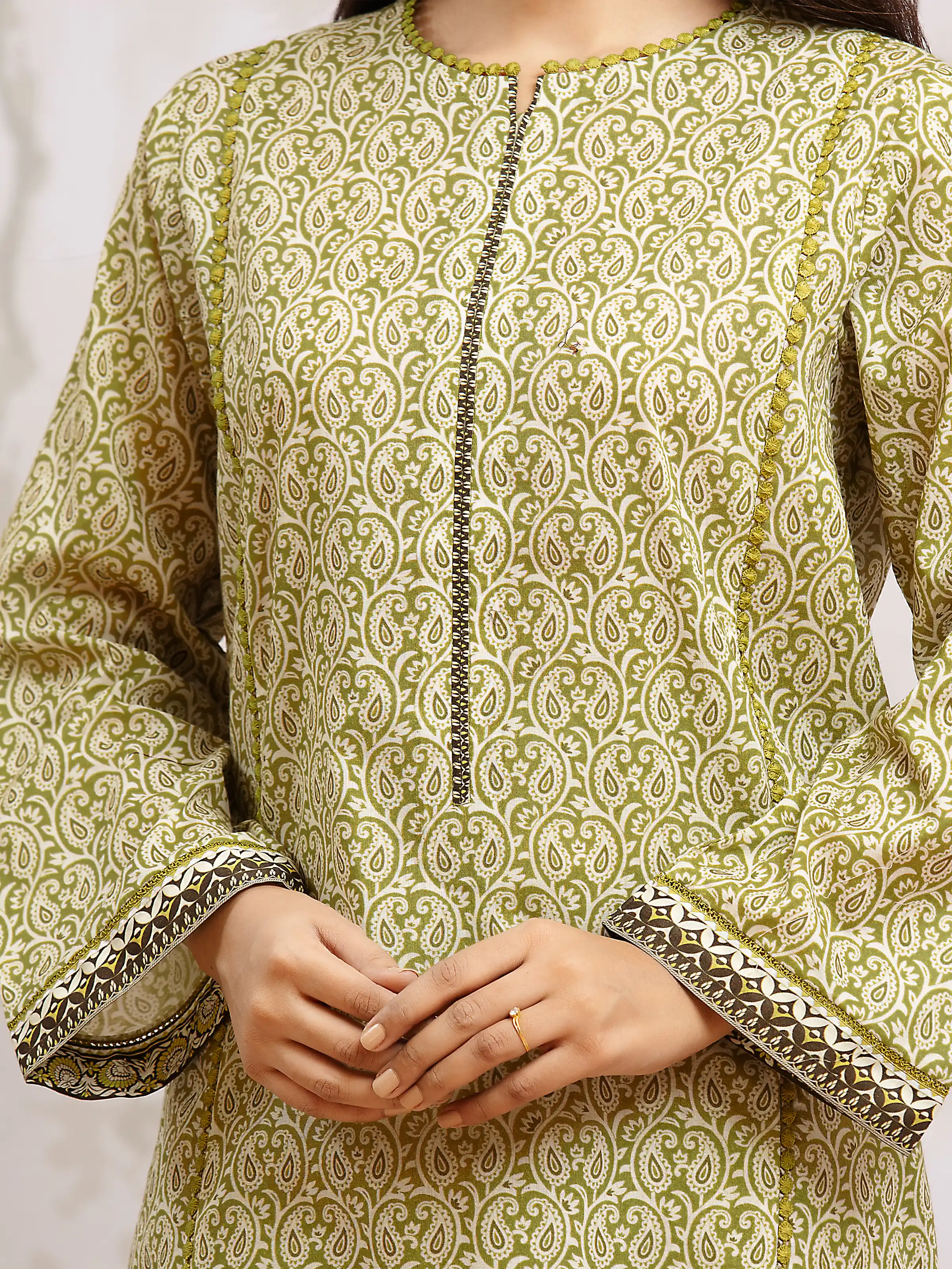 Printed Khaddar Shirt Dupatta - EWU24A3-29590SD - Image 4