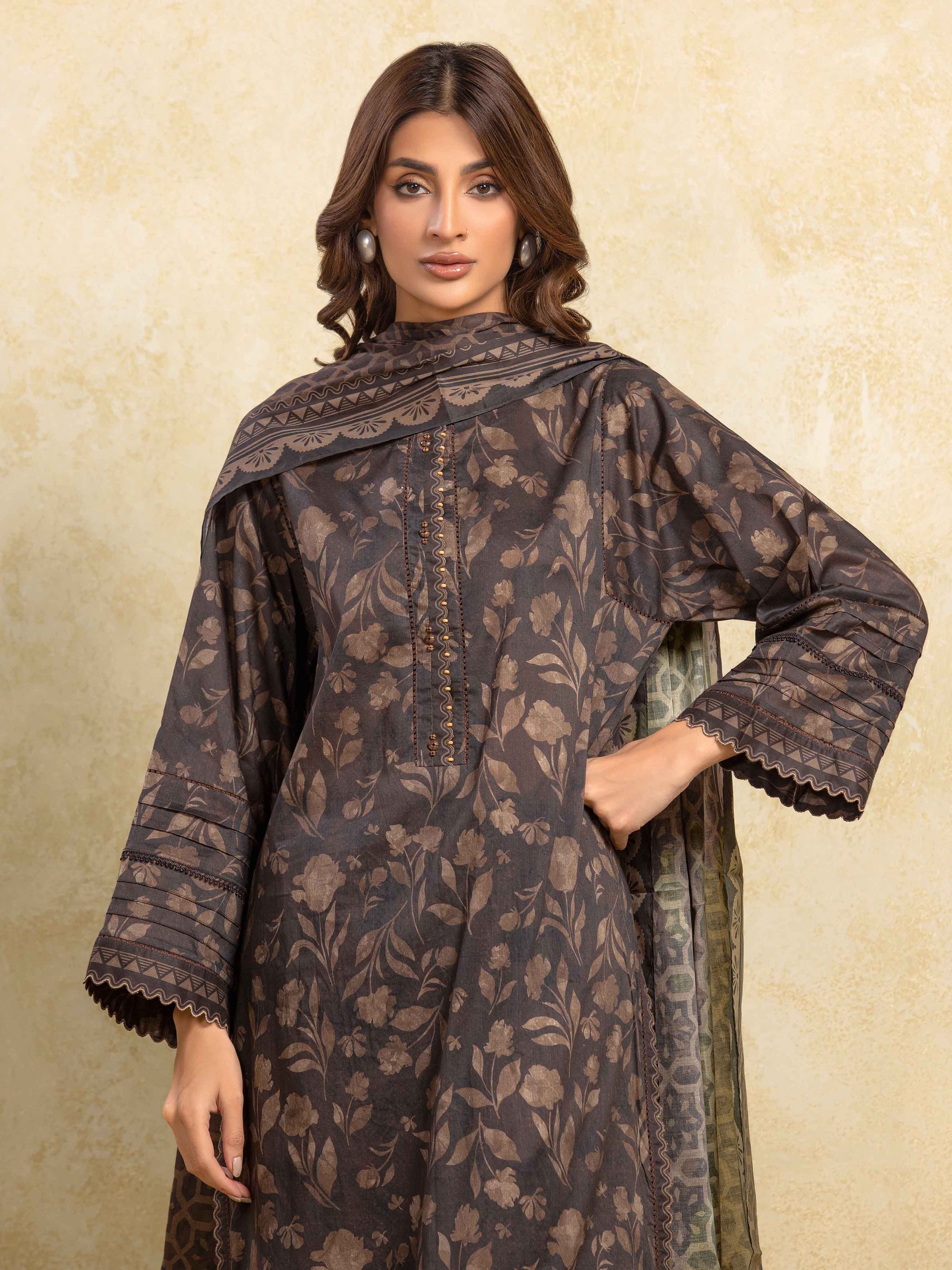 Printed Khaddar Suit - EWU5A3-35990-3P - Image 2