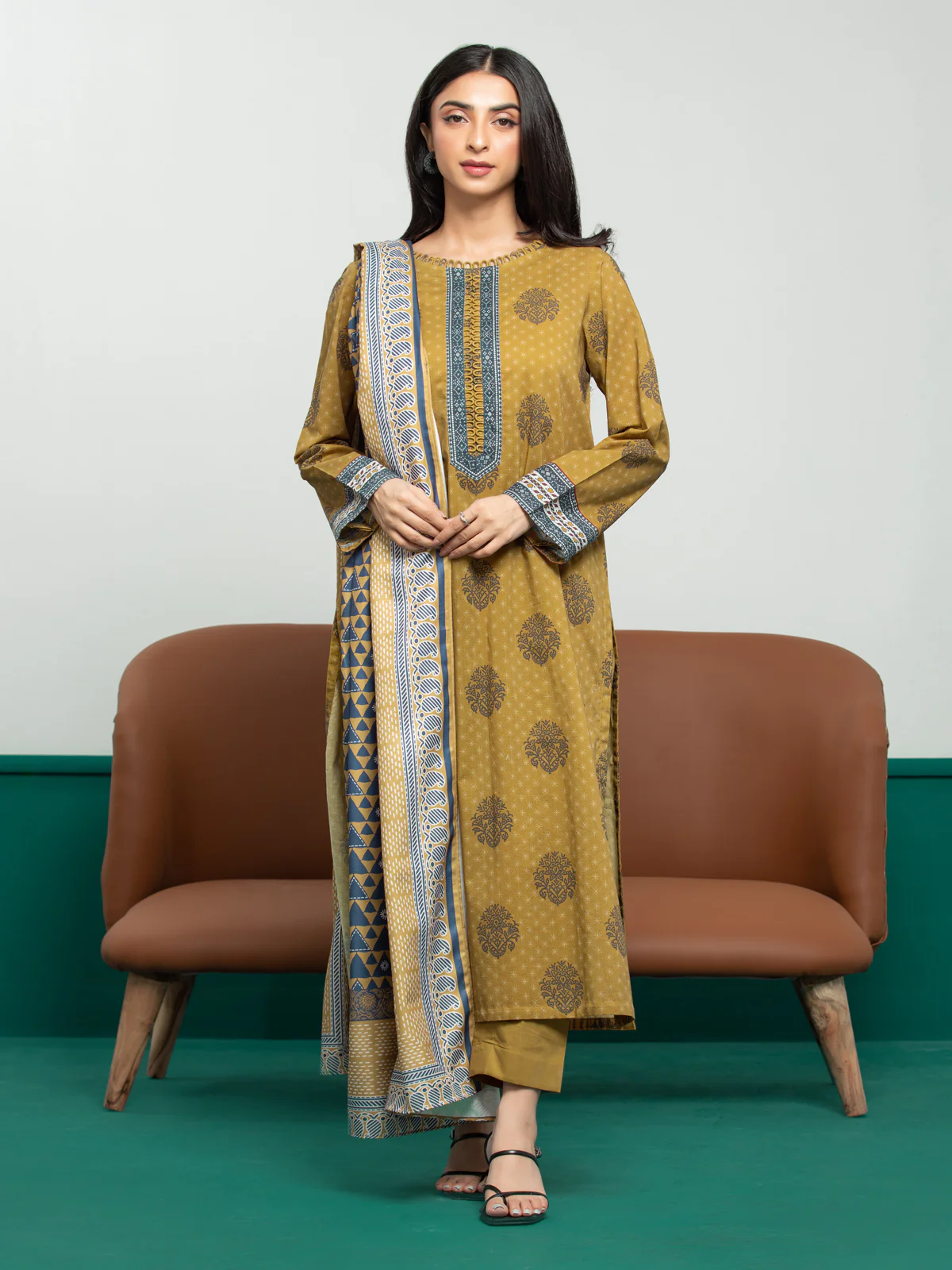 Printed Khaddar Shirt - EWU23A3S-27606S