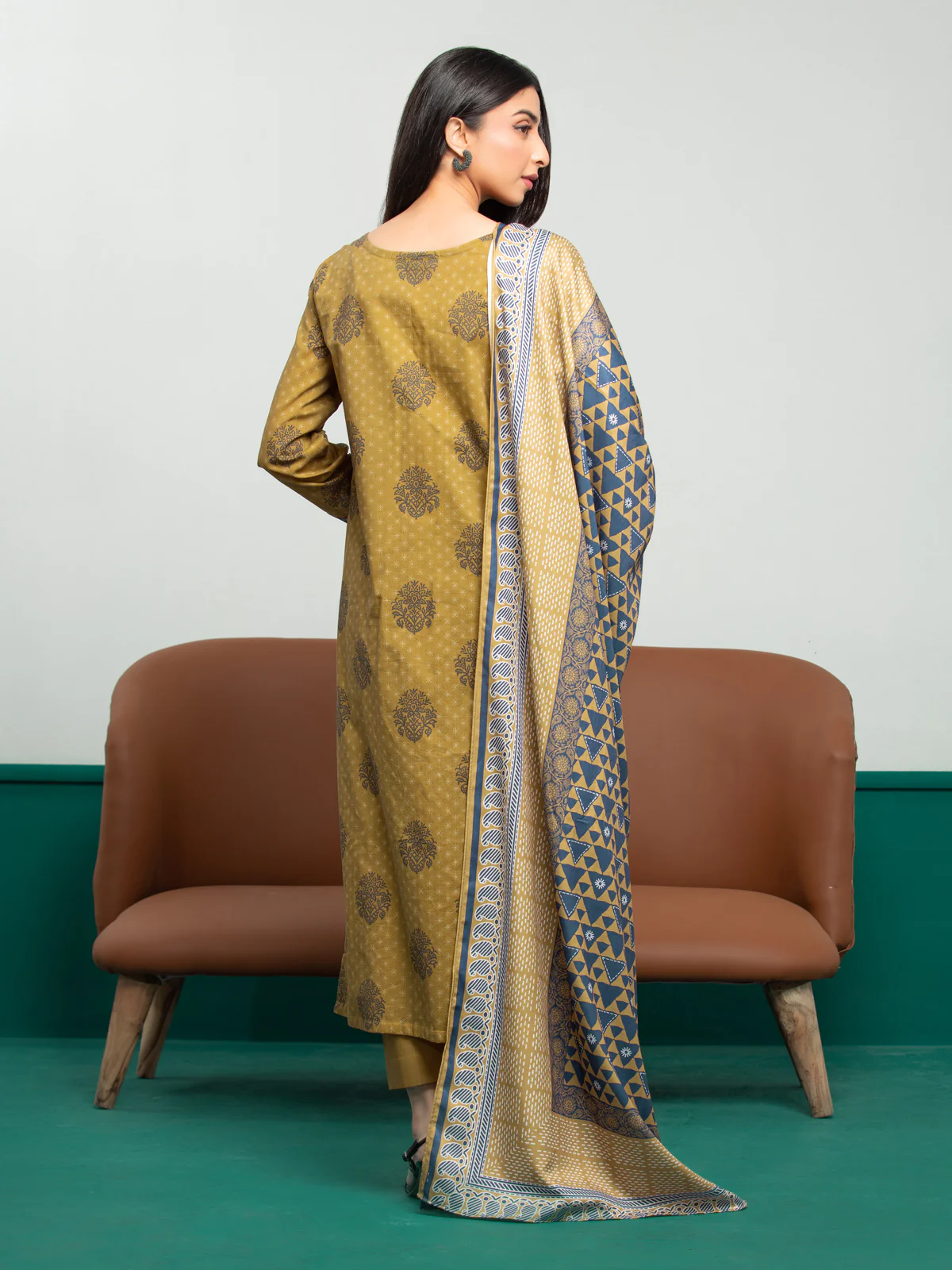 Printed Khaddar Shirt - EWU23A3S-27606S - Image 6