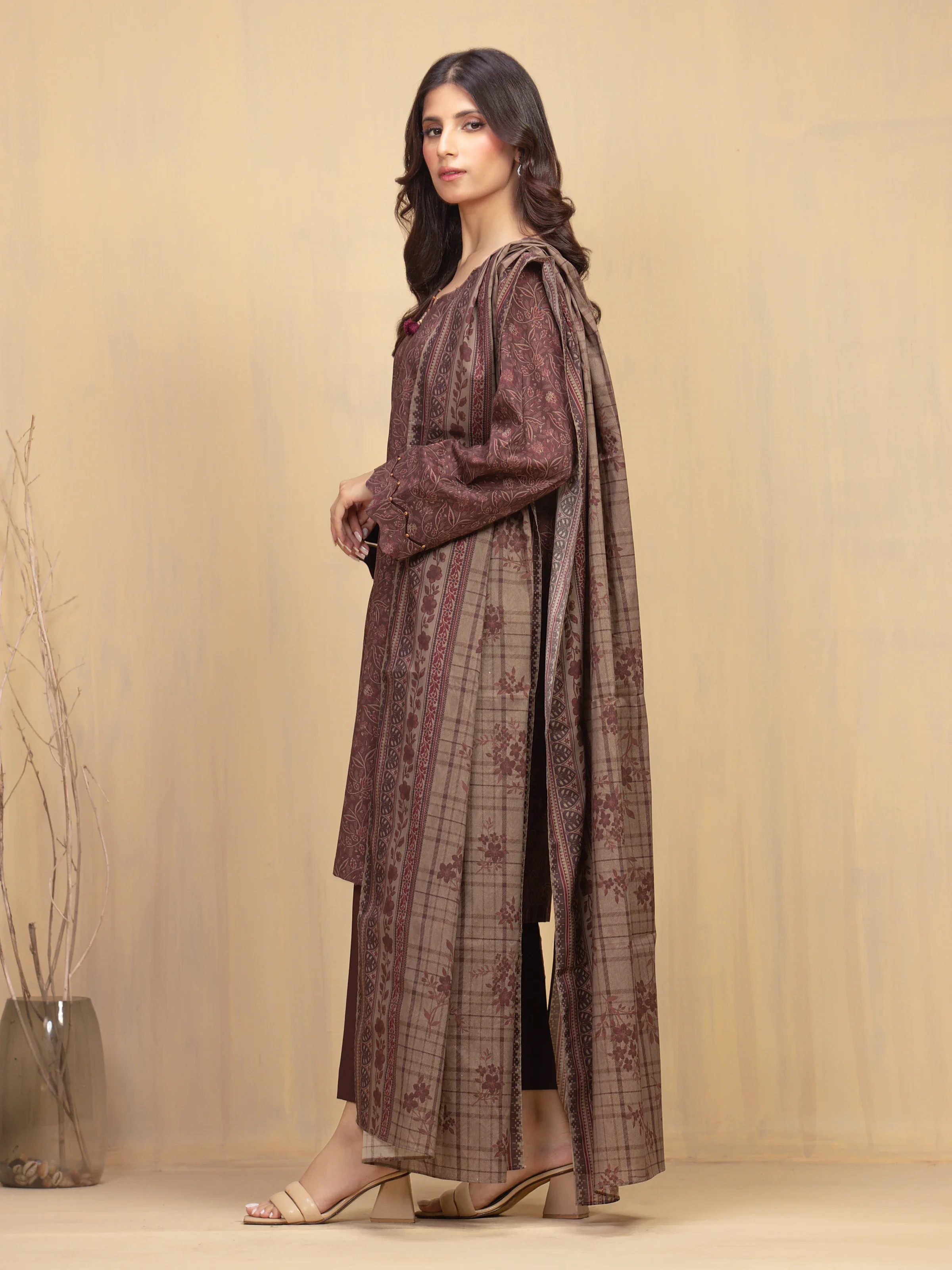 Printed Khaddar Suit - EWU5A3-36002-3P - Image 5