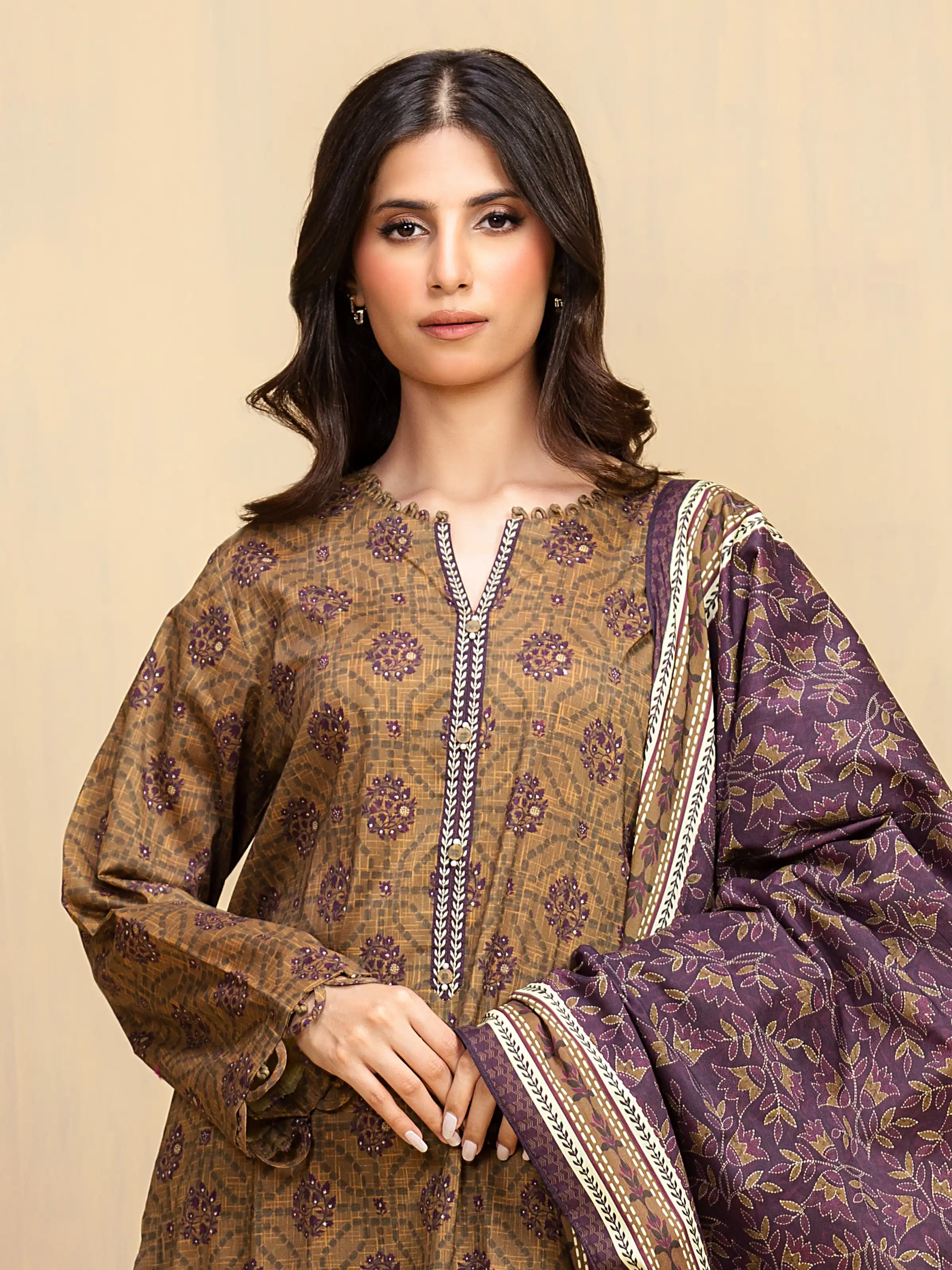 Printed Khaddar Suit - EWU5A3-36011-3P - Image 2