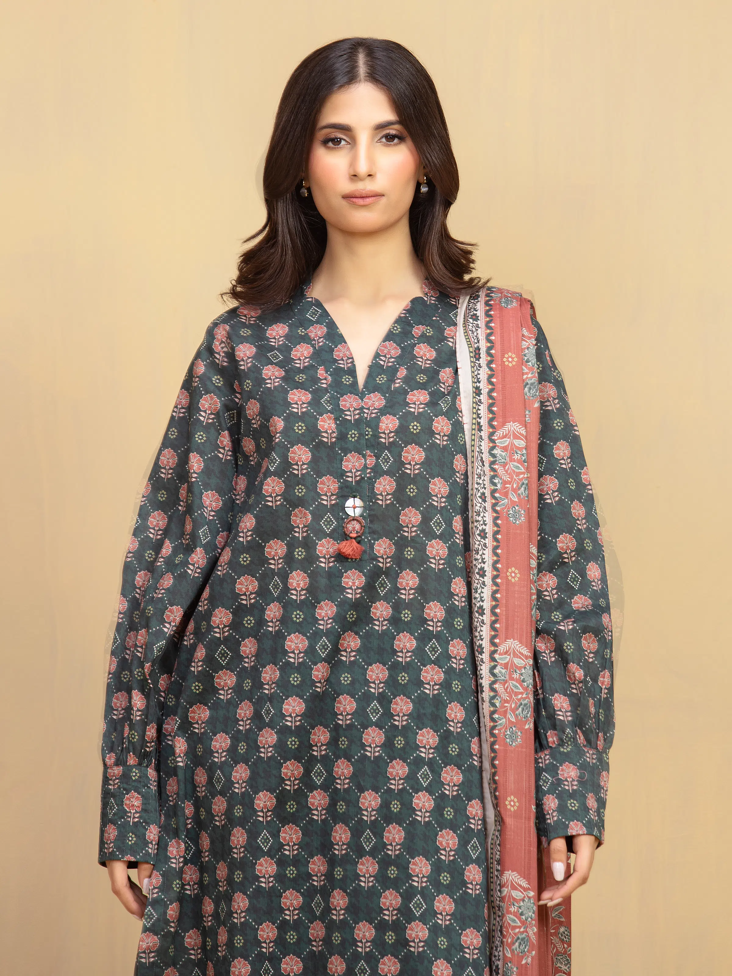 Printed Khaddar Suit - EWU5A3-36121-3P - Image 2