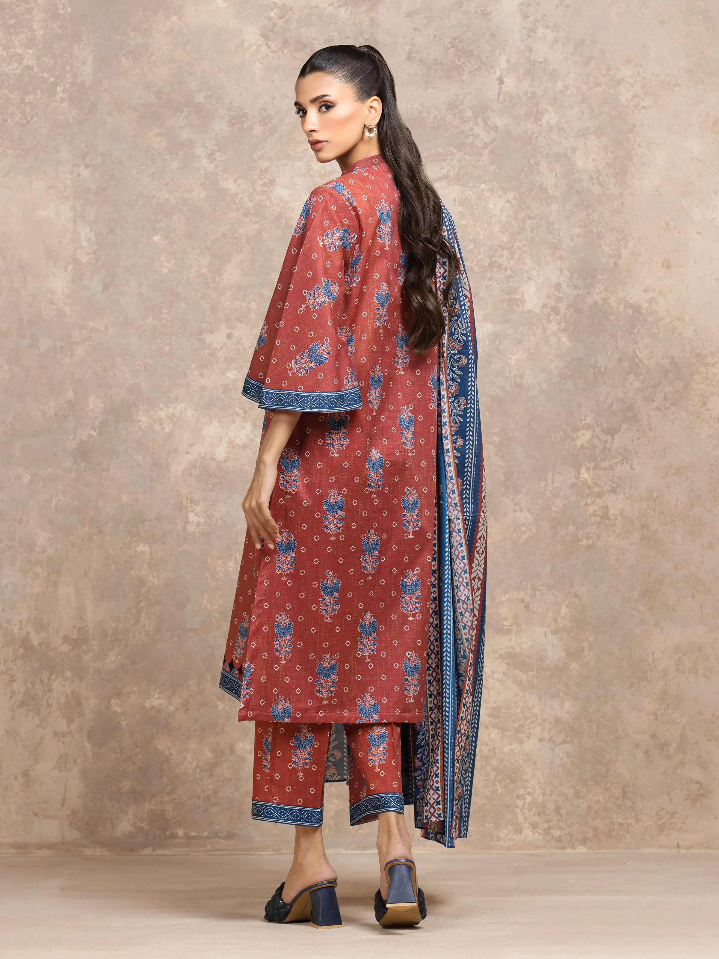 Printed Khaddar Suit - EWU5A3-36131-3P - Image 5