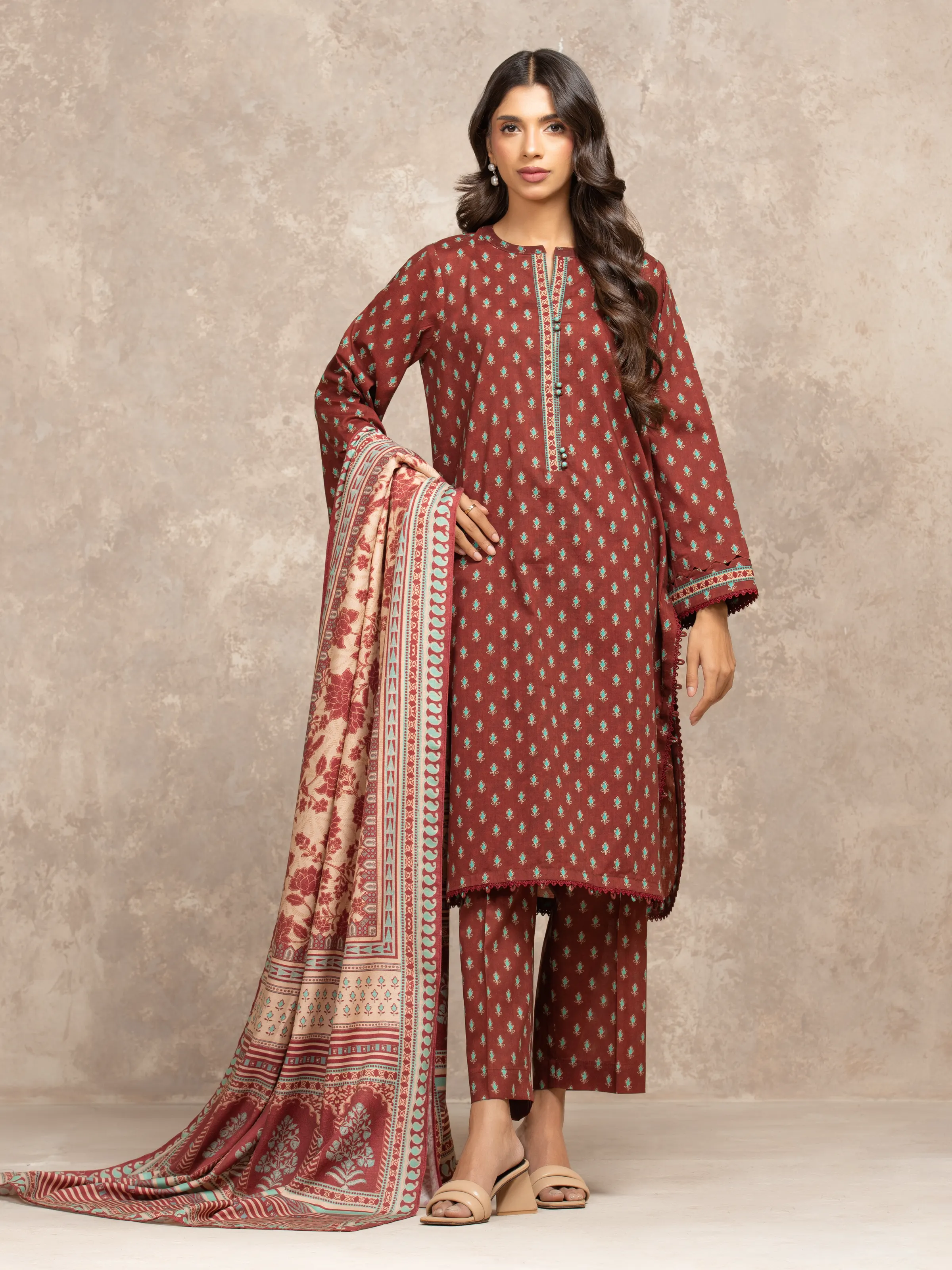 Printed Khaddar Suit - EWU5M3-009-3P