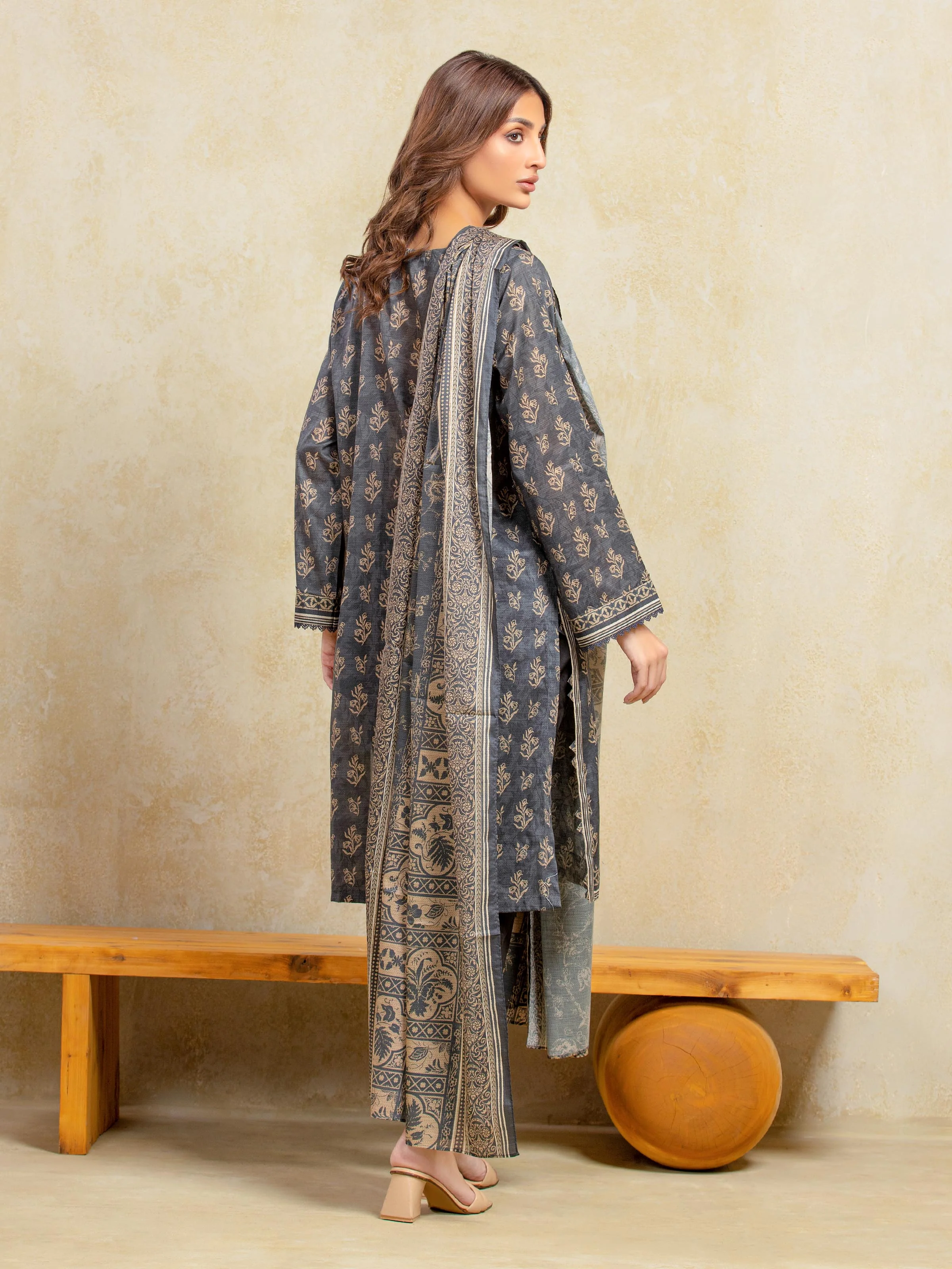 Printed Khaddar Suit - EWU5A3-36095-3P - Image 6