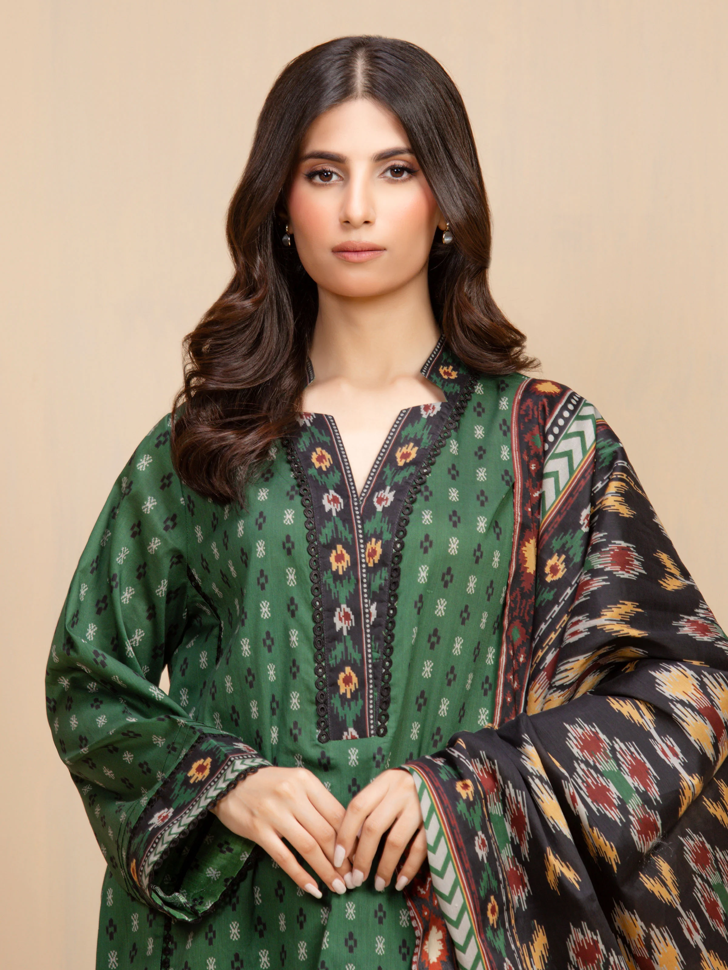 Printed Khaddar Suit - EWU5A3-36123-3P - Image 2