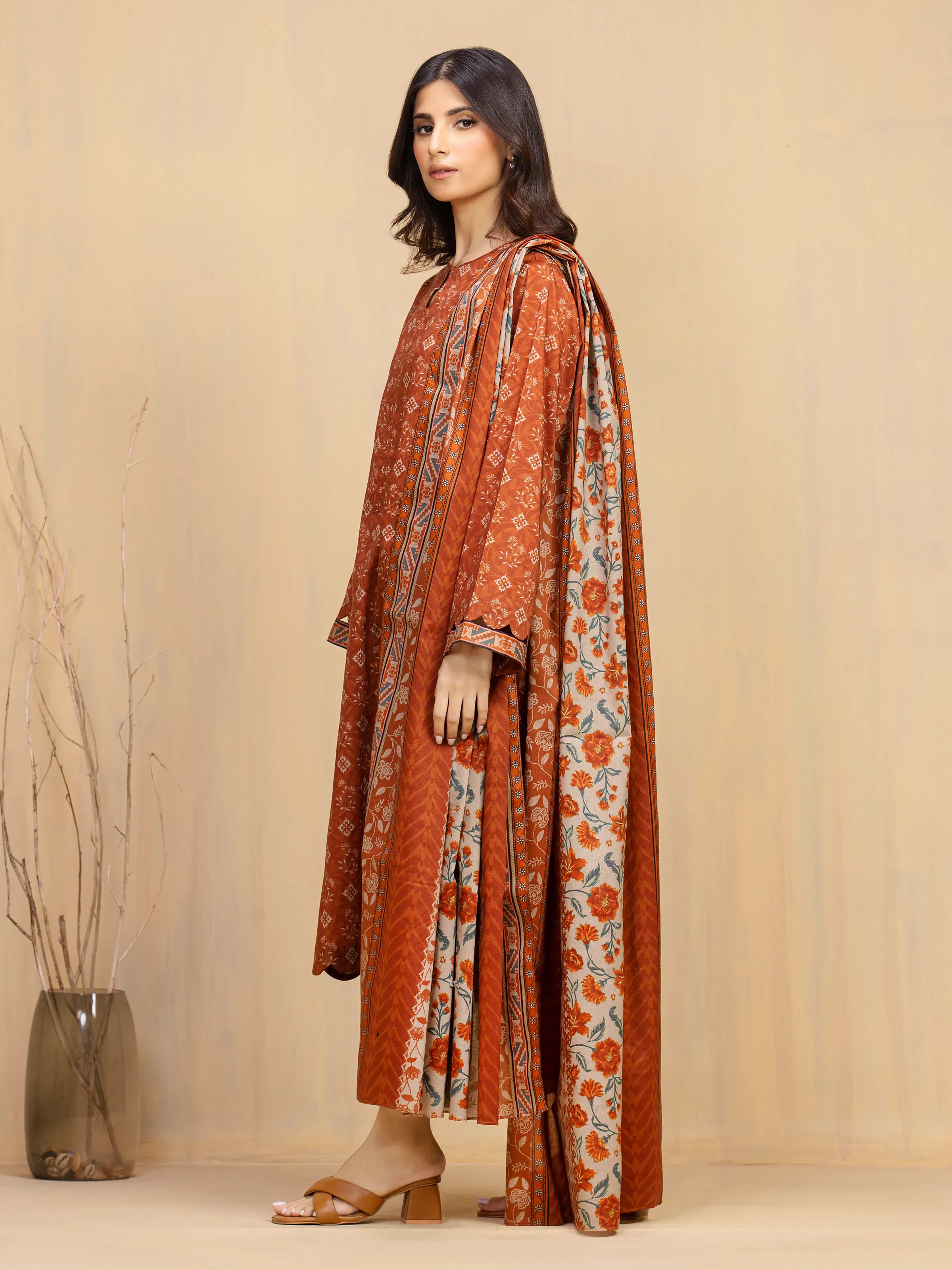 Printed Khaddar Suit - EWU5A3-36128-3P - Image 5