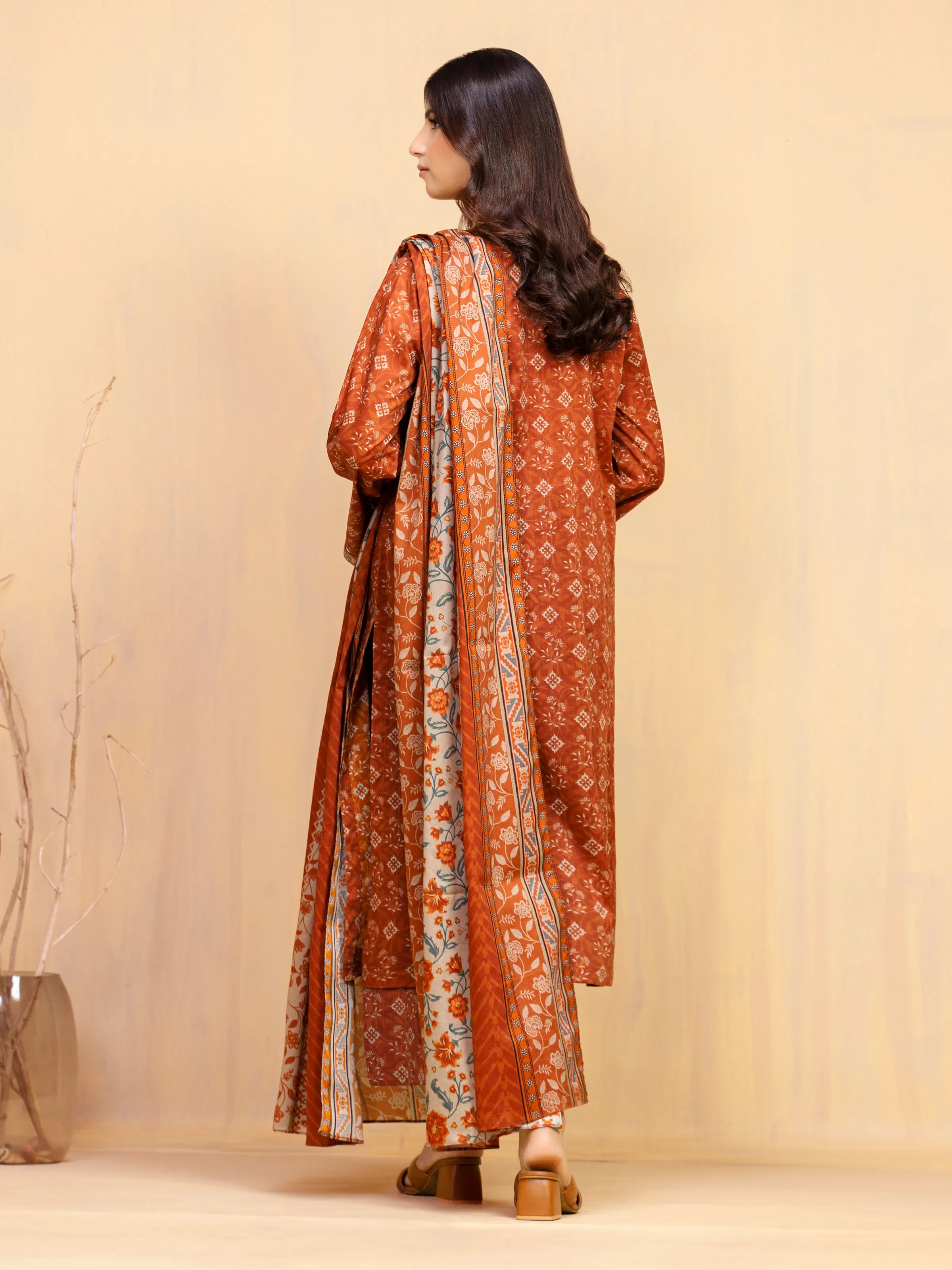 Printed Khaddar Suit - EWU5A3-36128-3P - Image 6