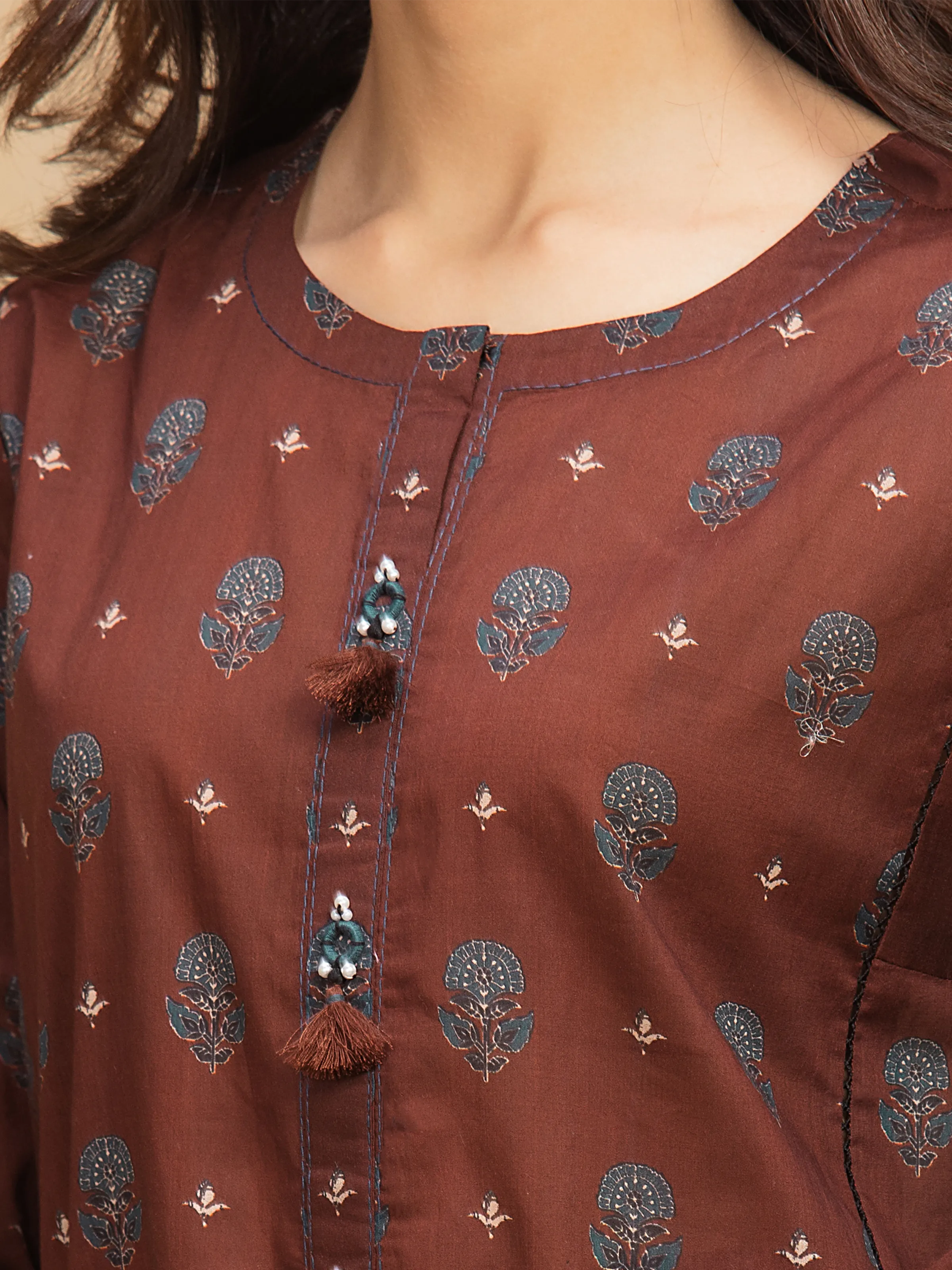 Printed Khaddar Shirt Trouser - EWU5M3-020ST - Image 3