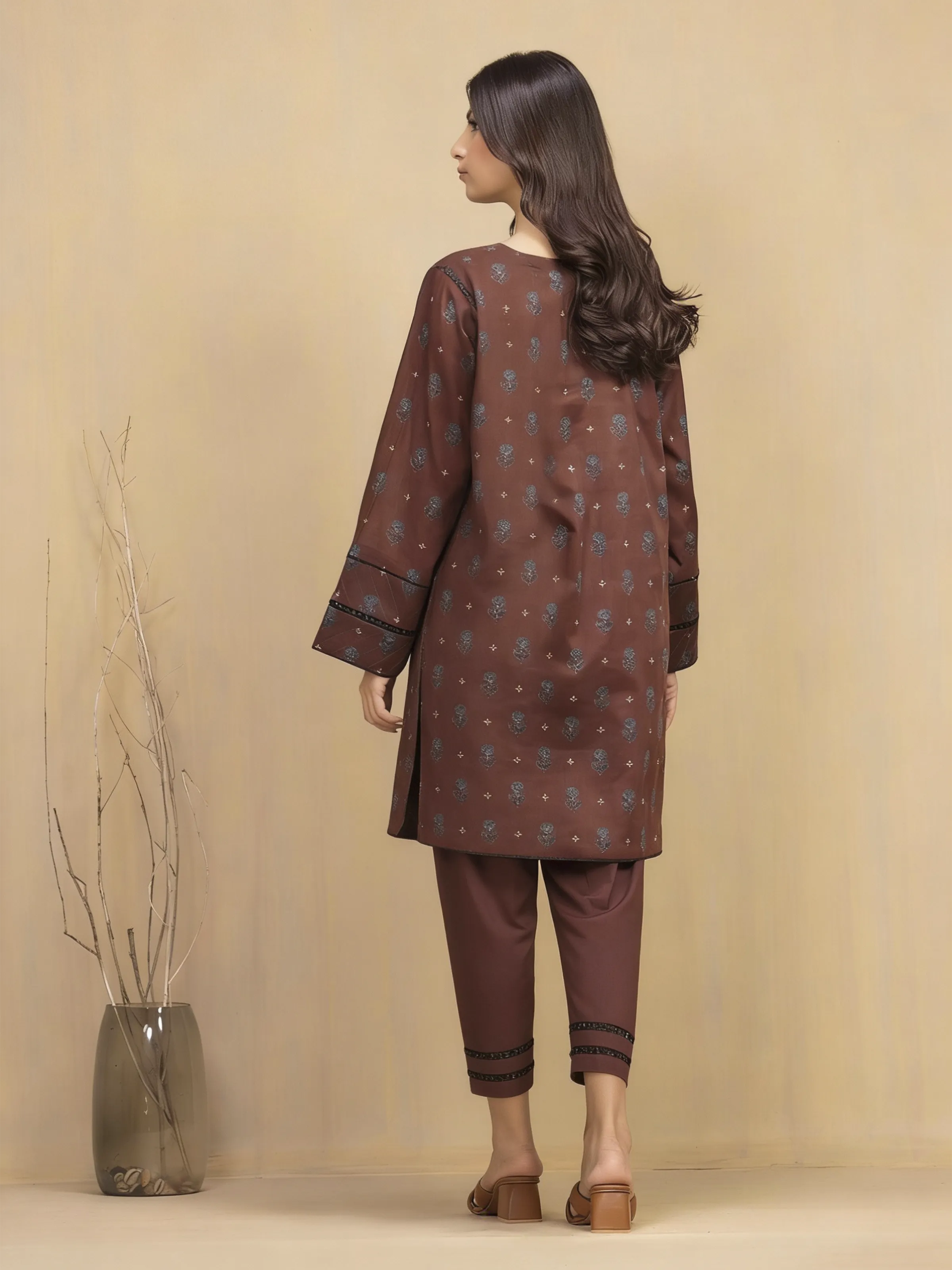 Printed Khaddar Shirt Trouser - EWU5M3-020ST - Image 4