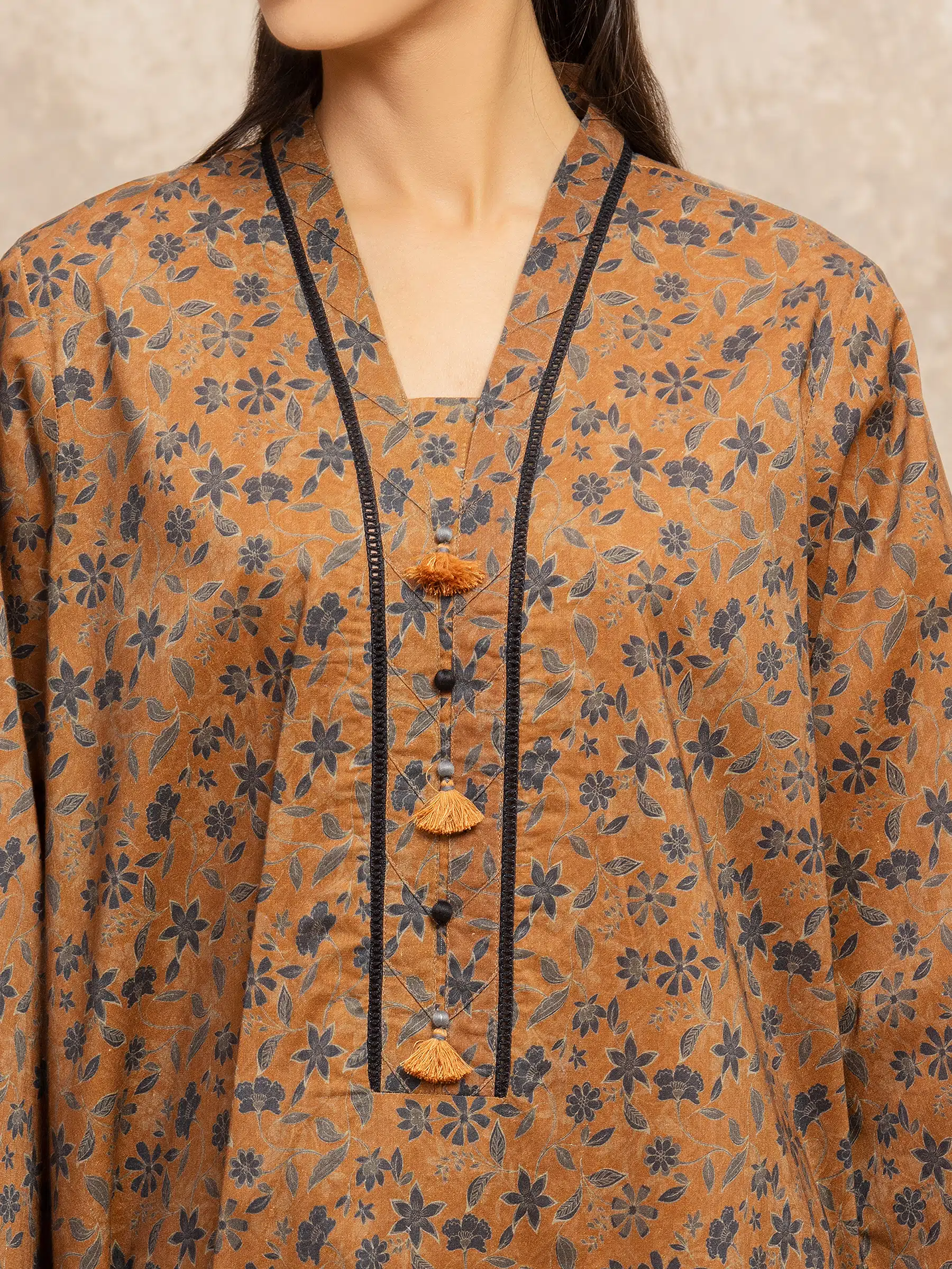 Printed Khaddar Shirt Trouser - EWU5M3-029ST - Image 3