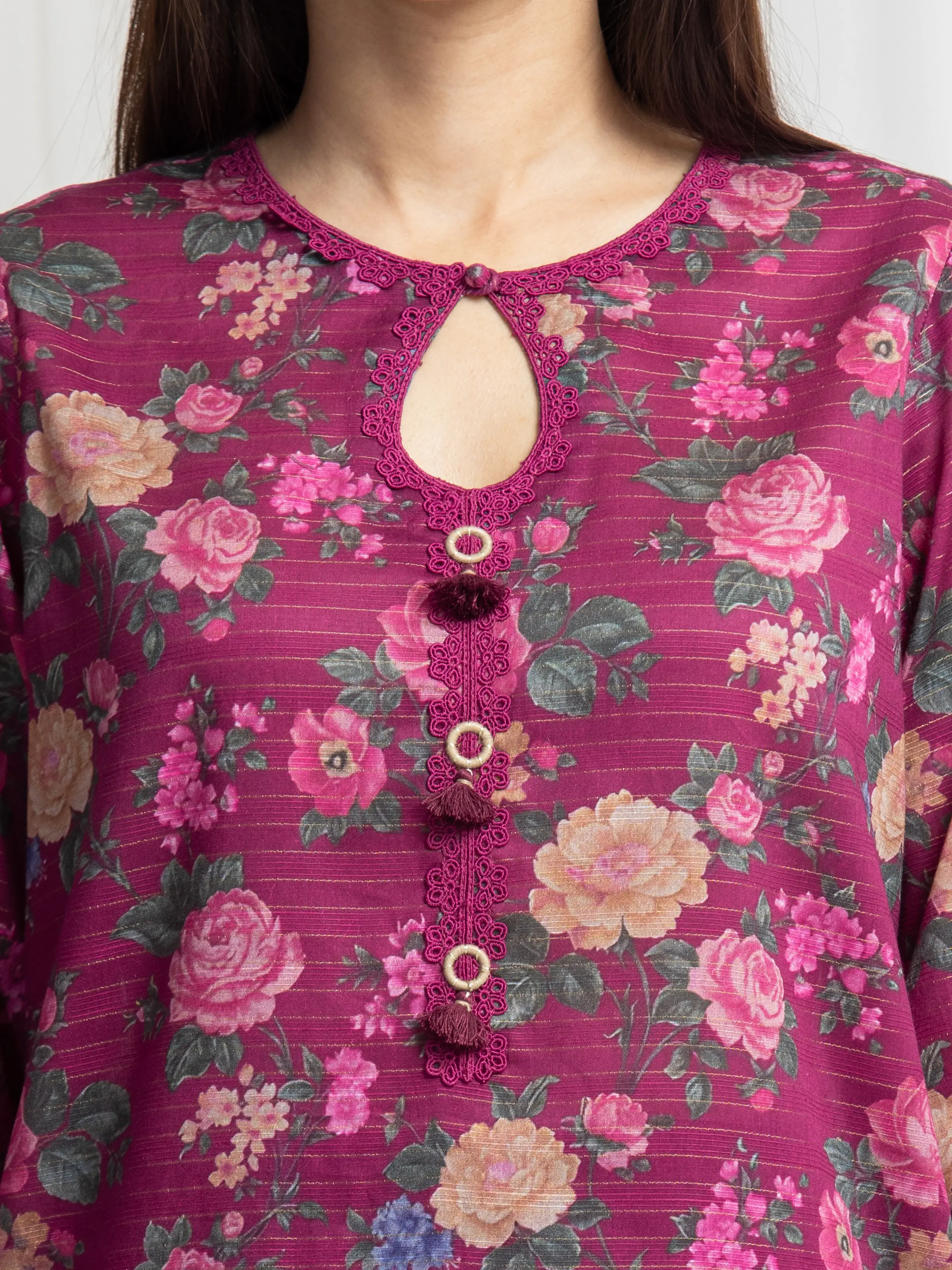 Printed Zari Lawn Suit - EWU6M6-058-3P - Image 2