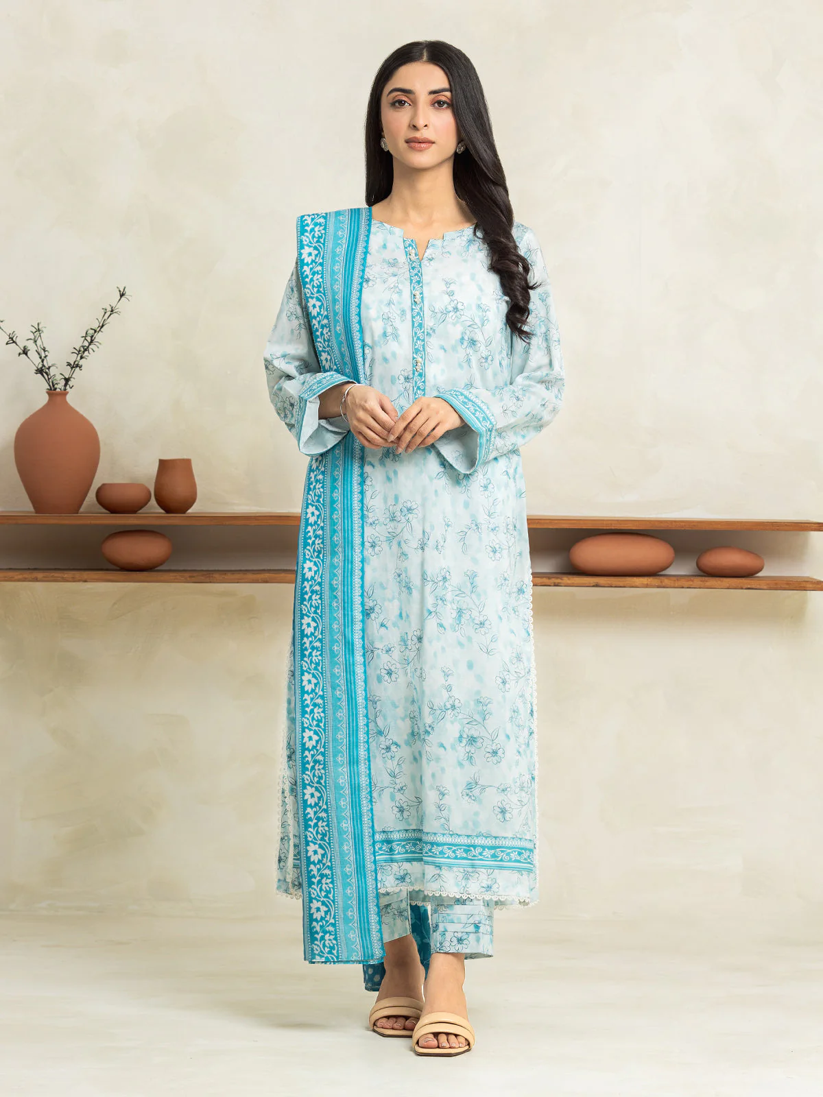 Printed Lawn Shirt - EWU24A1-29033S