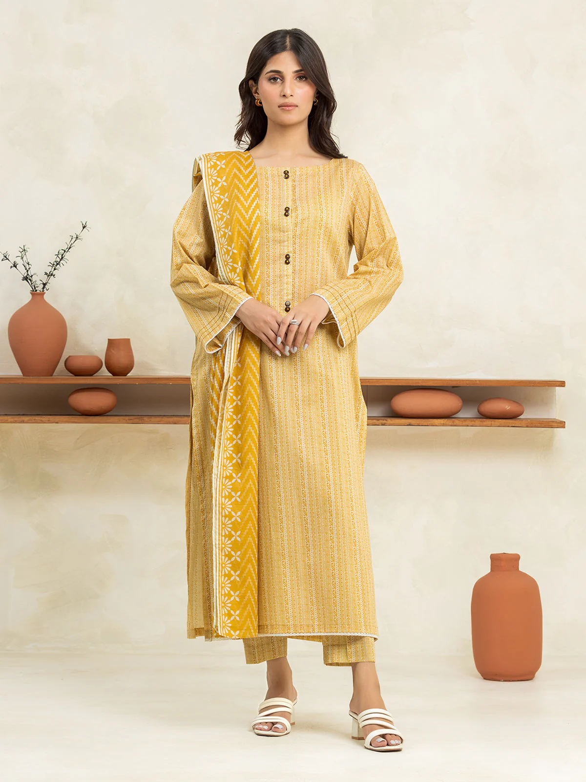 Printed Lawn Shirt - EWU24A1-29039S