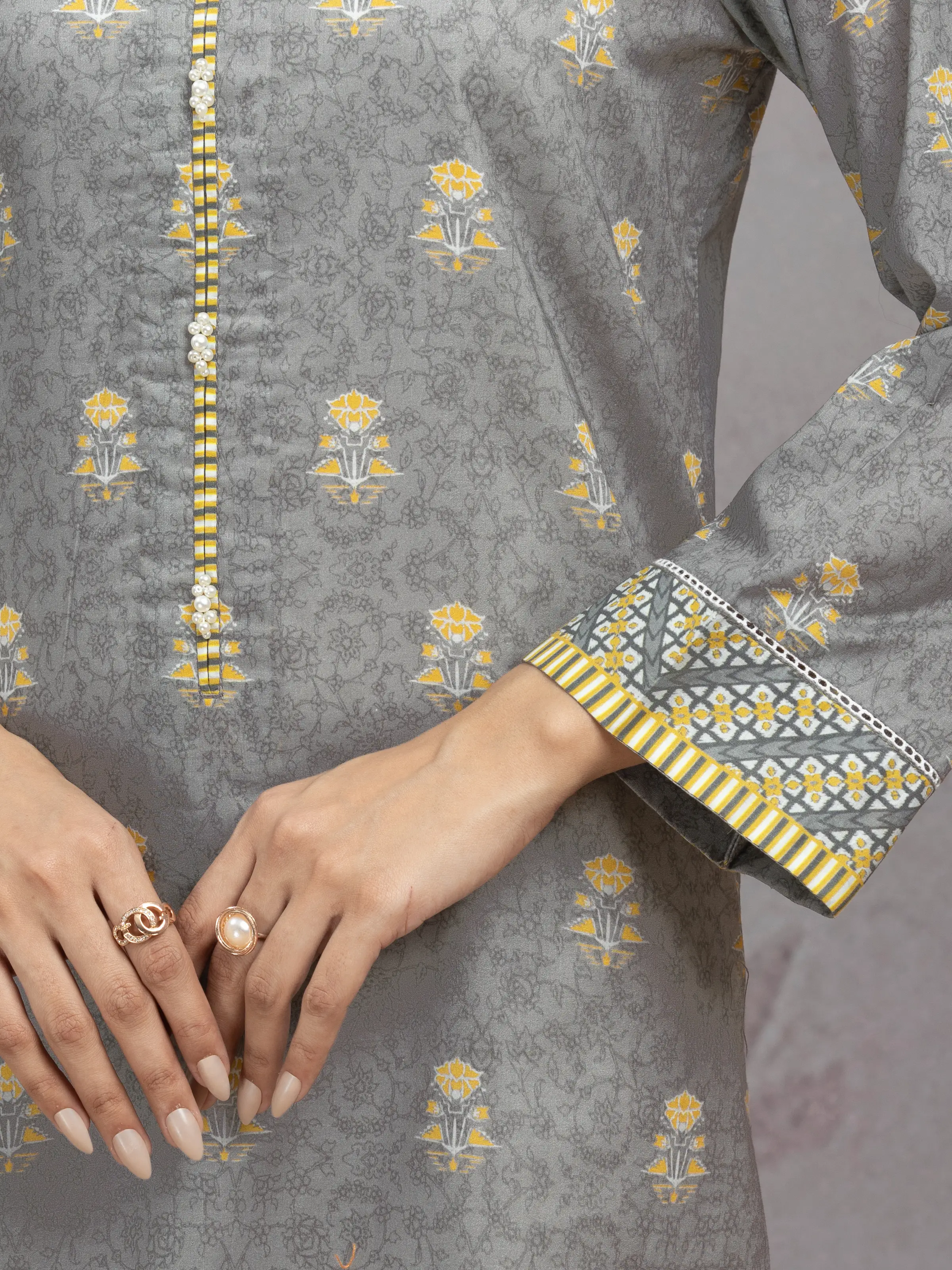 Printed Lawn Suit - EWU5A1-35206-3P - Image 5