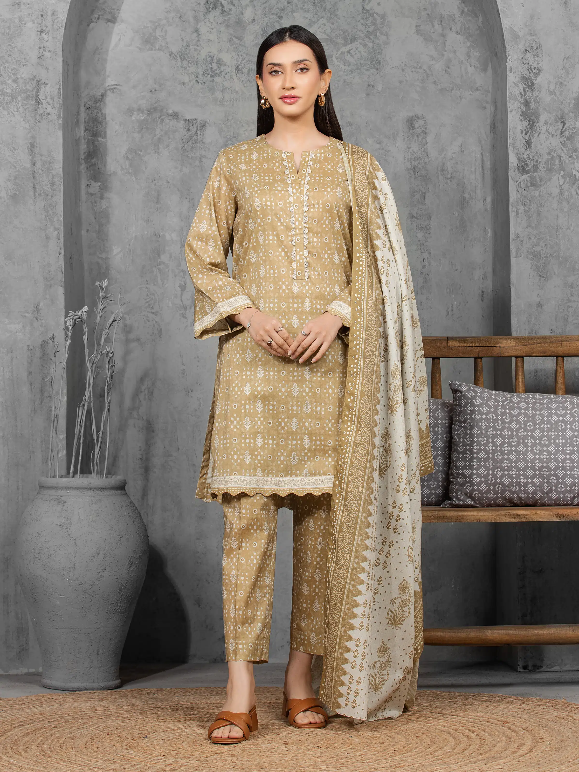 Printed Lawn Suit - EWU6A1-36519-3P