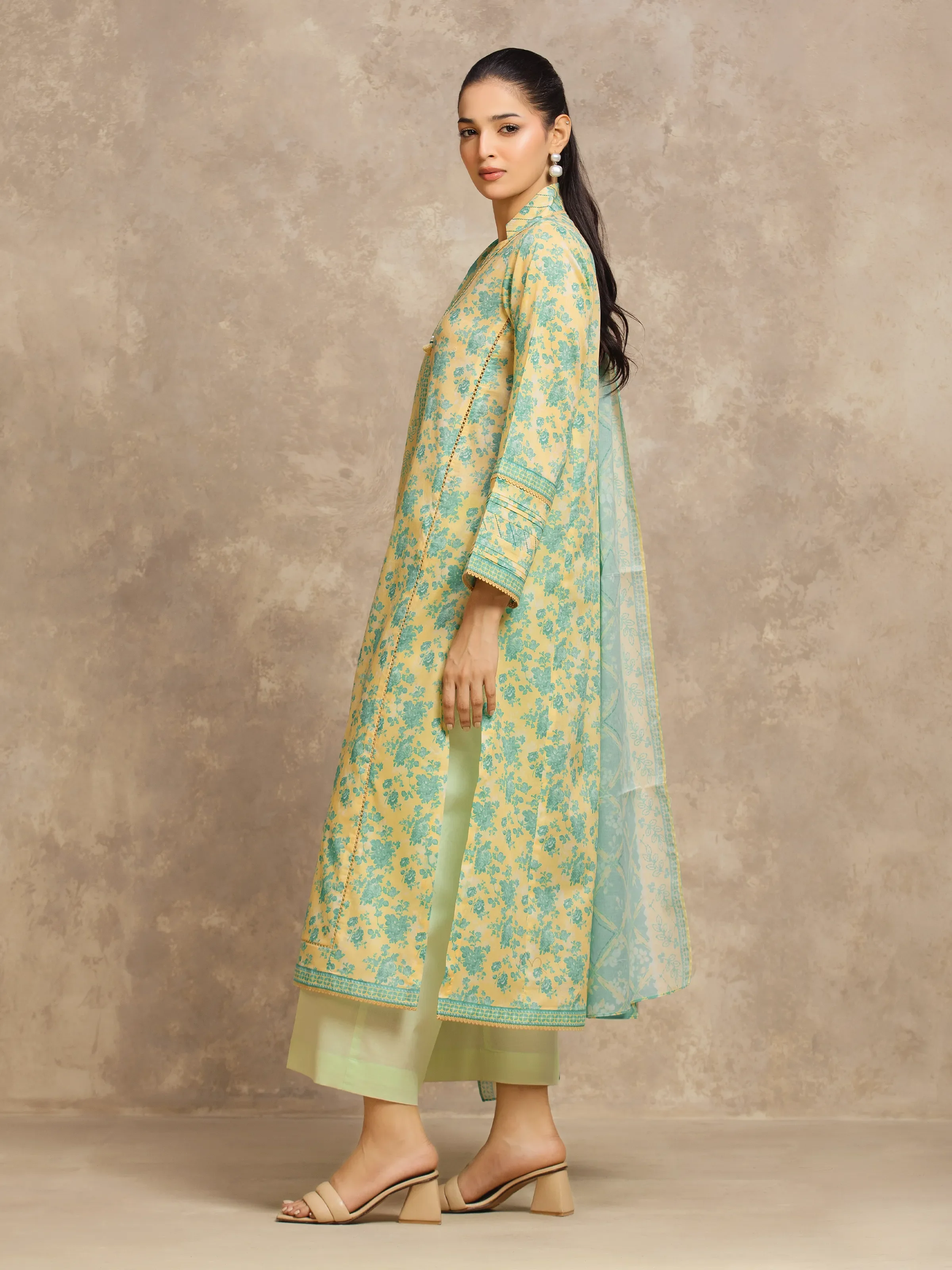 Printed Lawn Suit - EWU6A1-36520-3P - Image 5