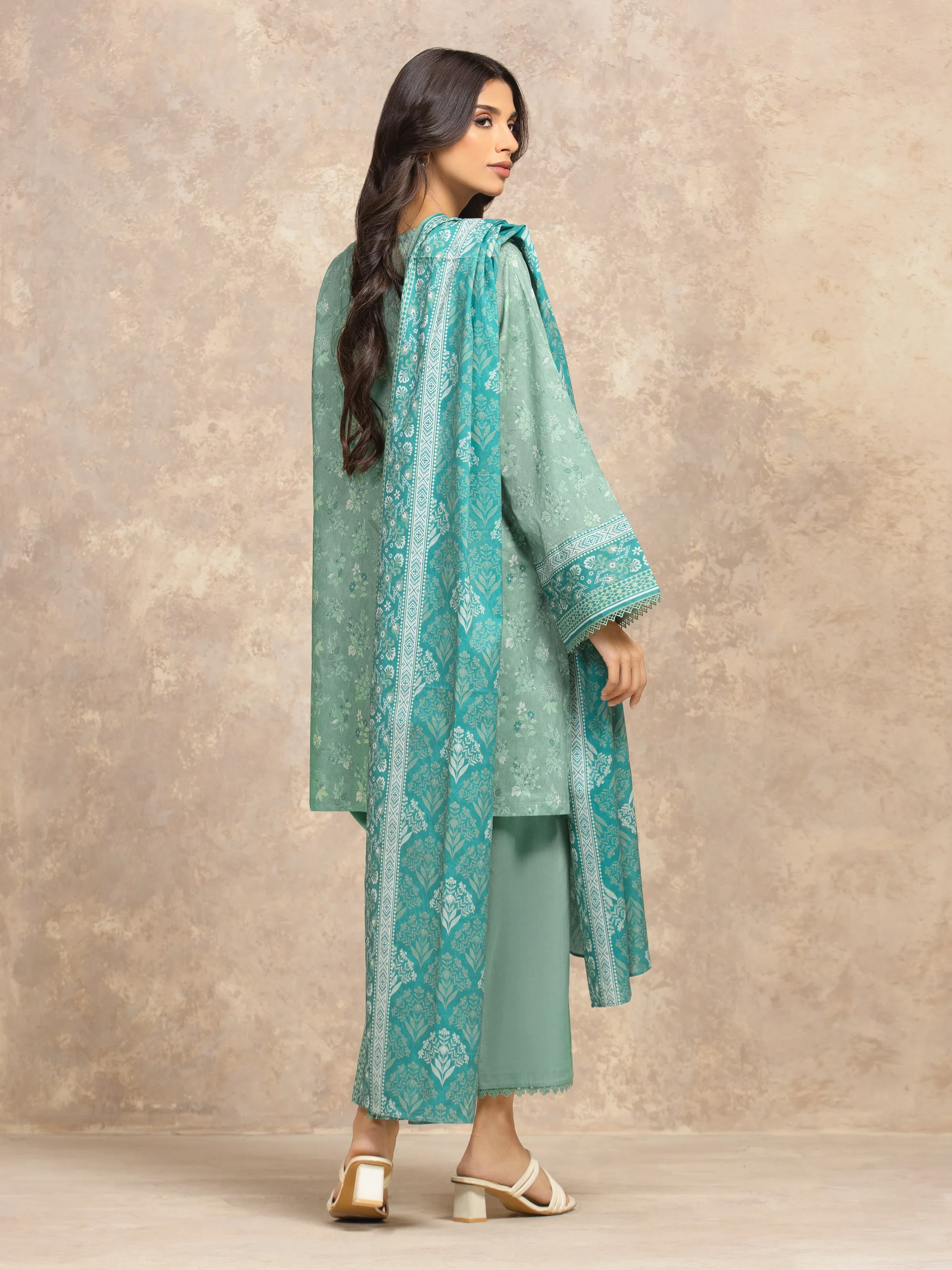 Printed Lawn Suit - EWU6A1-36524-3P - Image 4