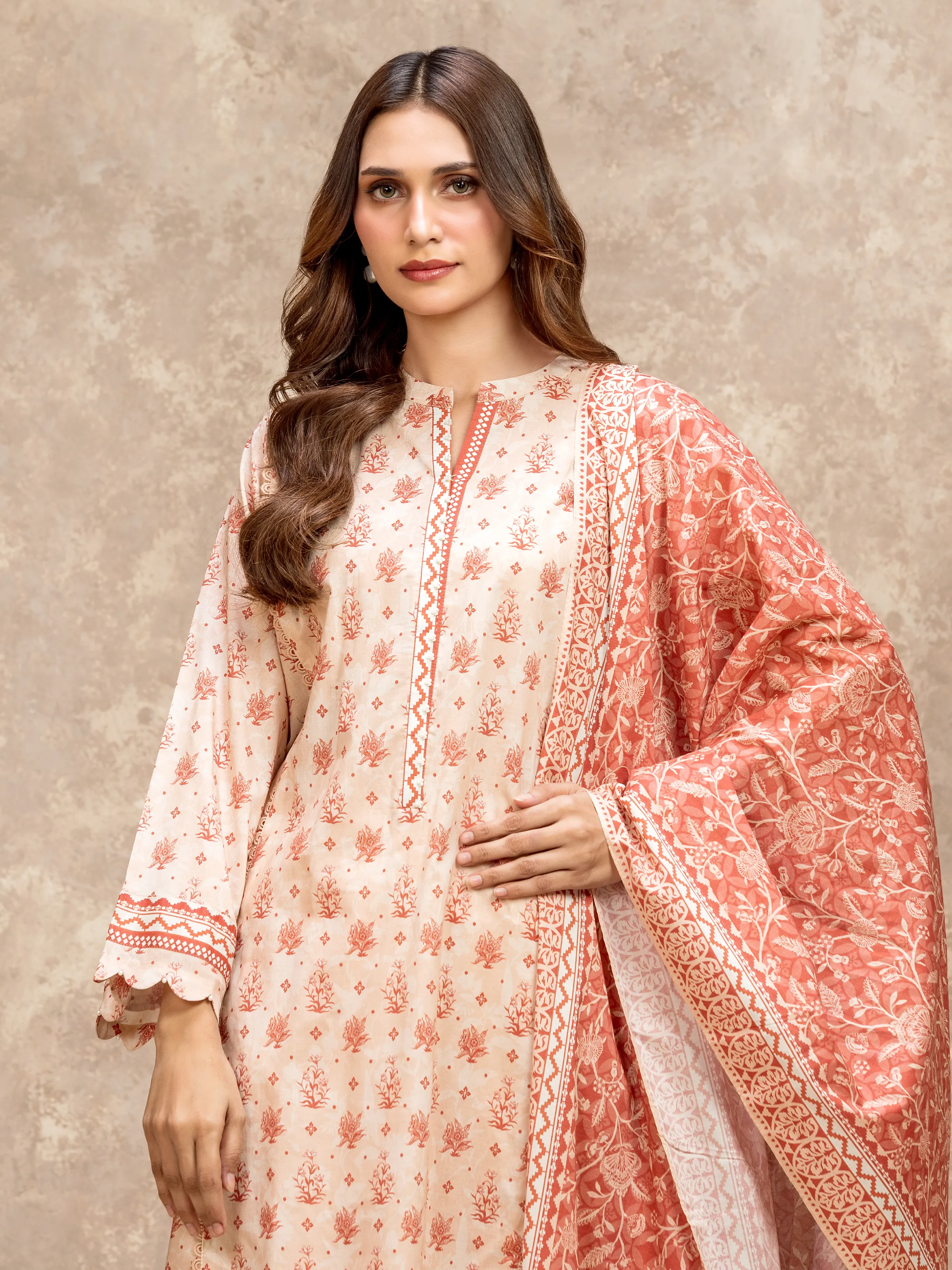 Printed Lawn Suit - EWU6A1-36528-3P - Image 2