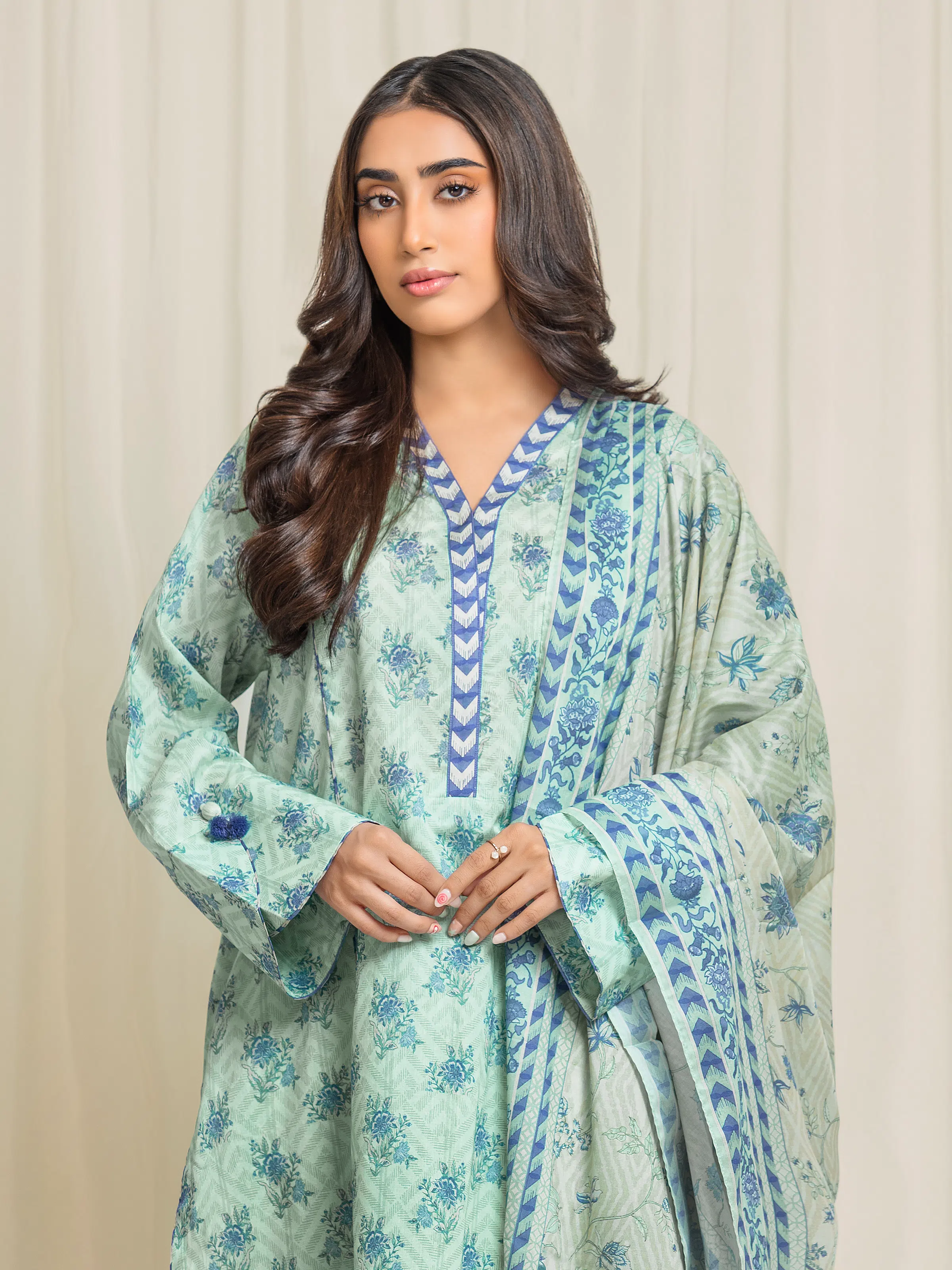 Printed Lawn Suit - EWU6A1-36536-3P - Image 2