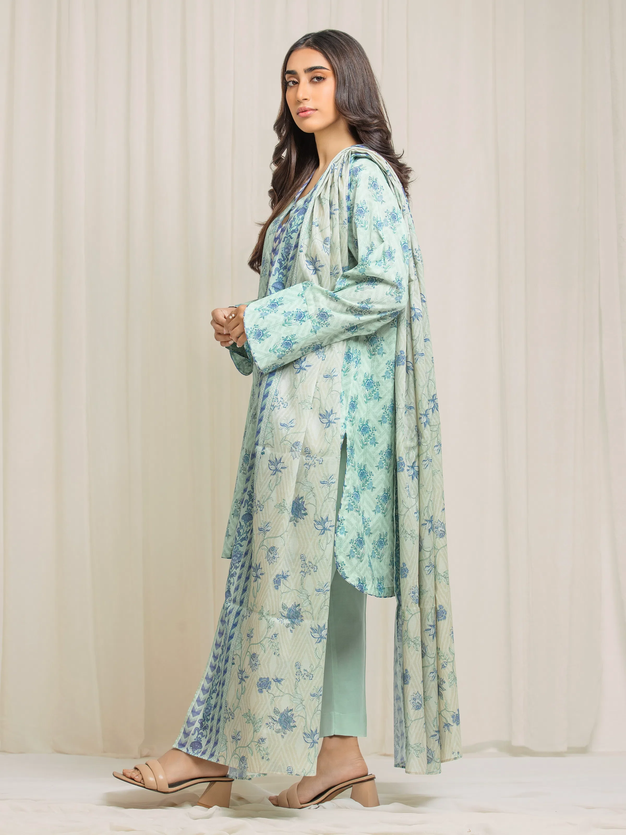 Printed Lawn Suit - EWU6A1-36536-3P - Image 5