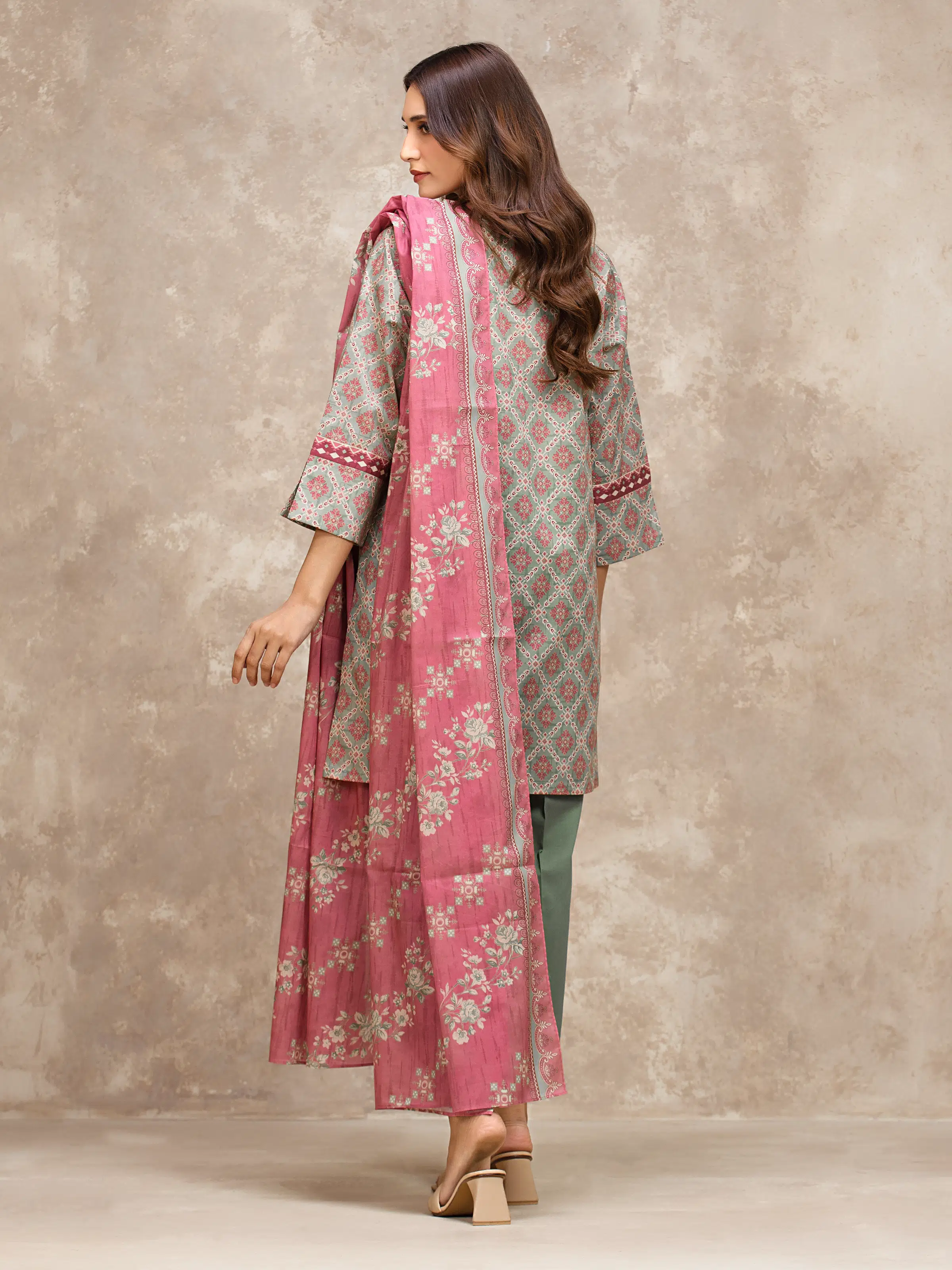 Printed Lawn Suit - EWU6A1-36537-3P - Image 5