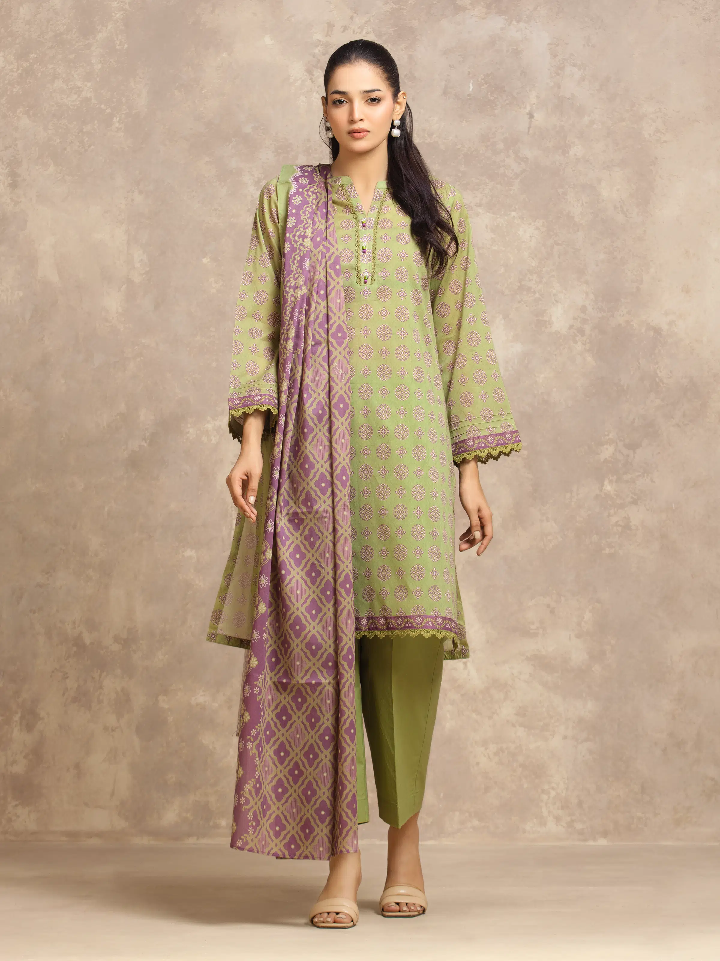 Printed Lawn Suit - EWU6A1-36539-3P