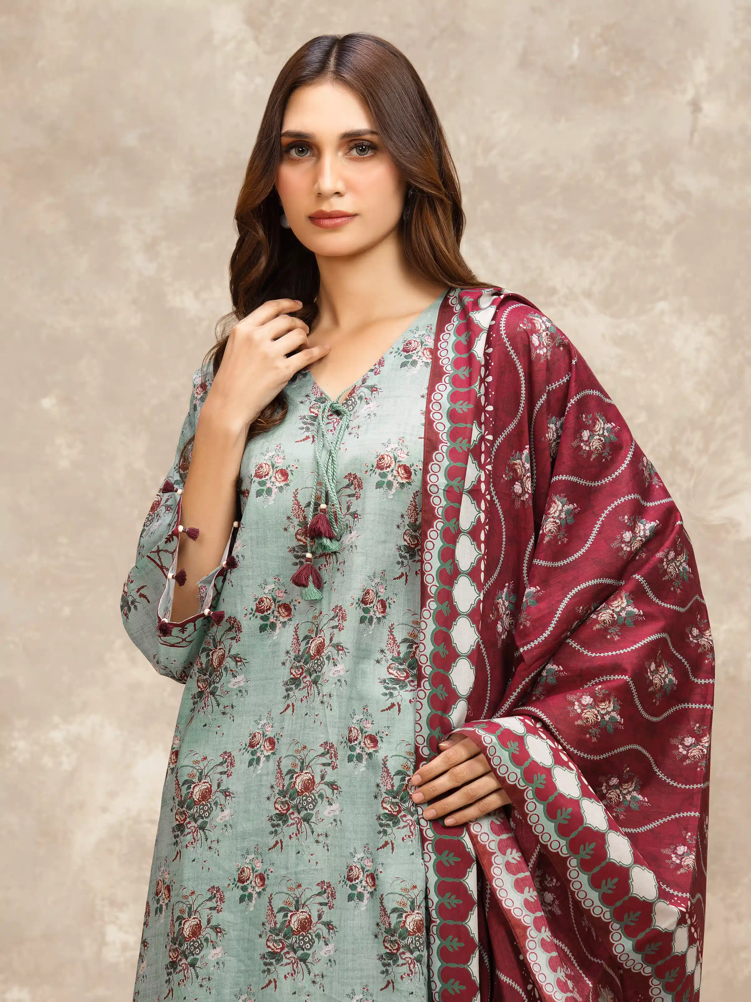 Printed Lawn Suit - EWU6A1-36559-3P - Image 2