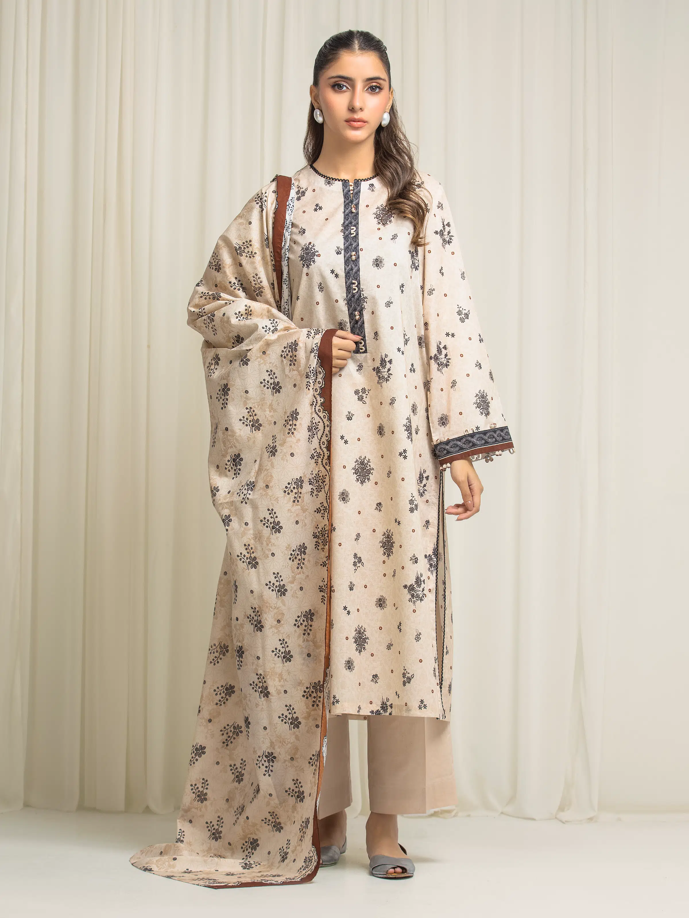 Printed Lawn Suit - EWU6A1-36570-3P