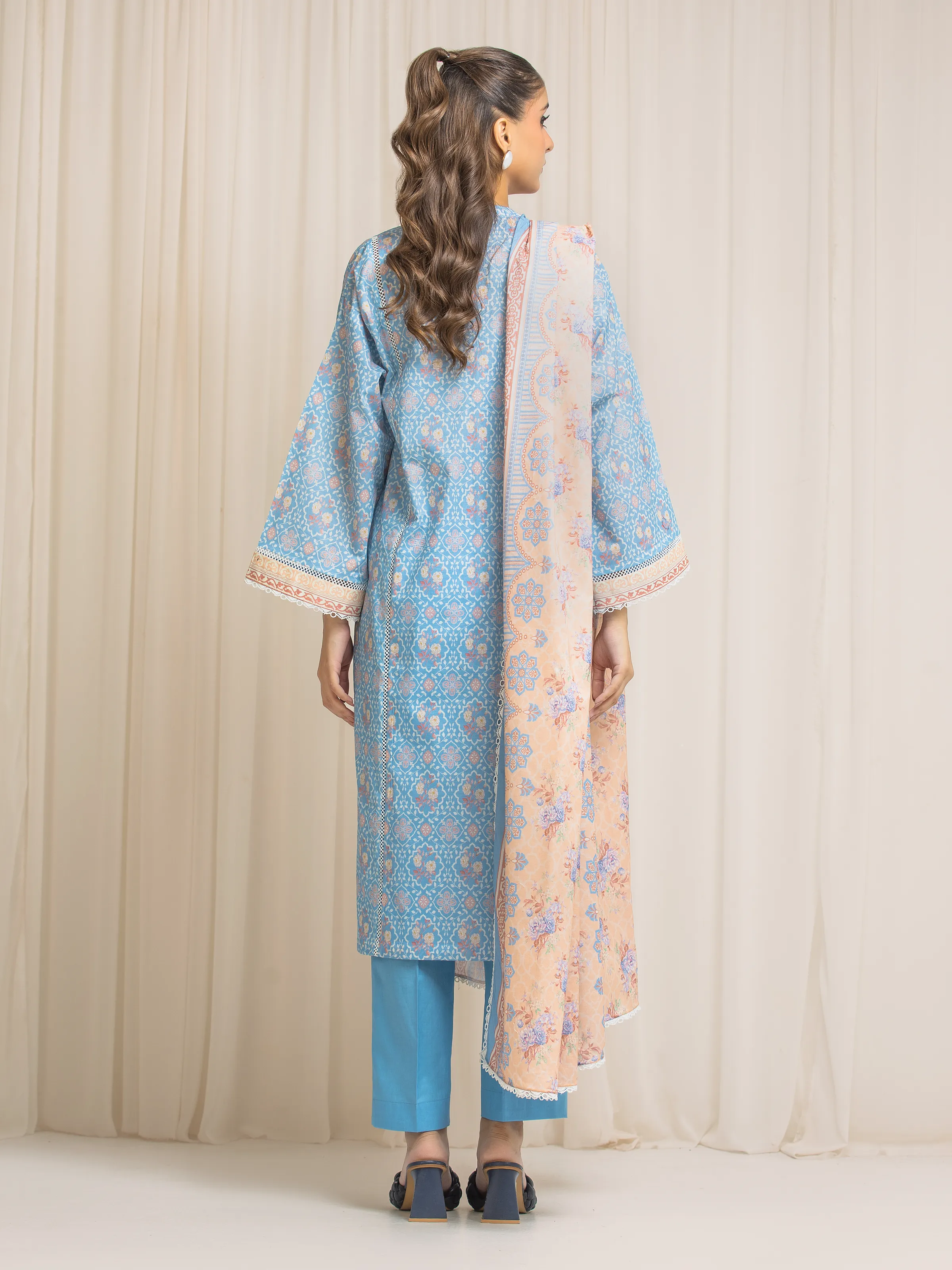 Printed Lawn Suit - EWU6A1-36571-3P - Image 6