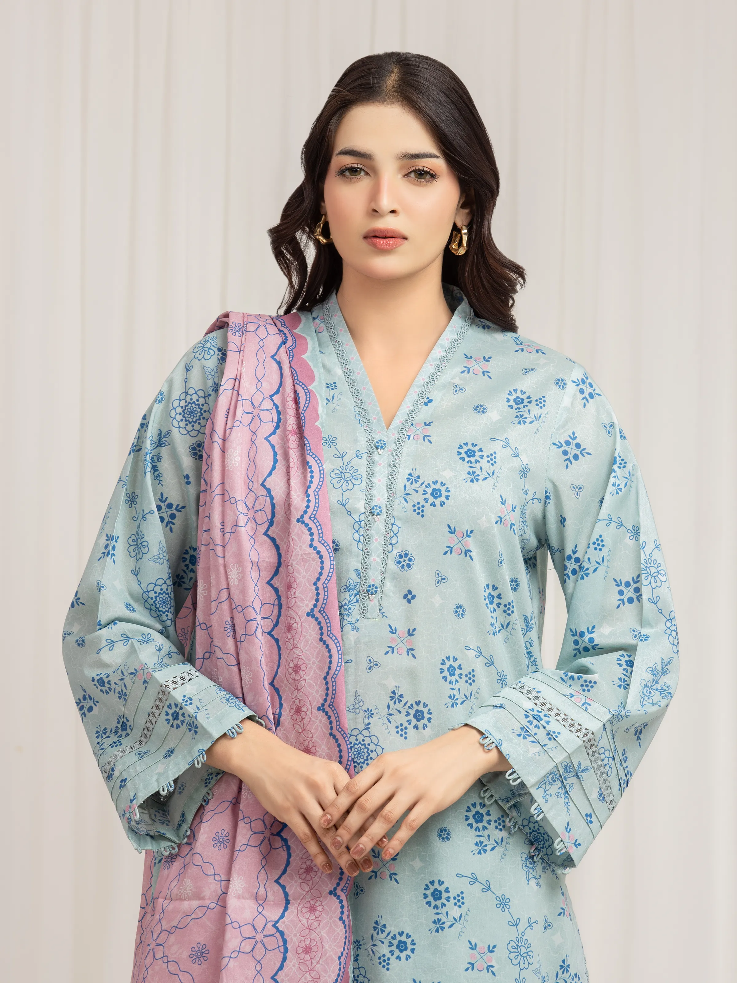 Printed Lawn Suit - EWU6A1-36574-3P - Image 2