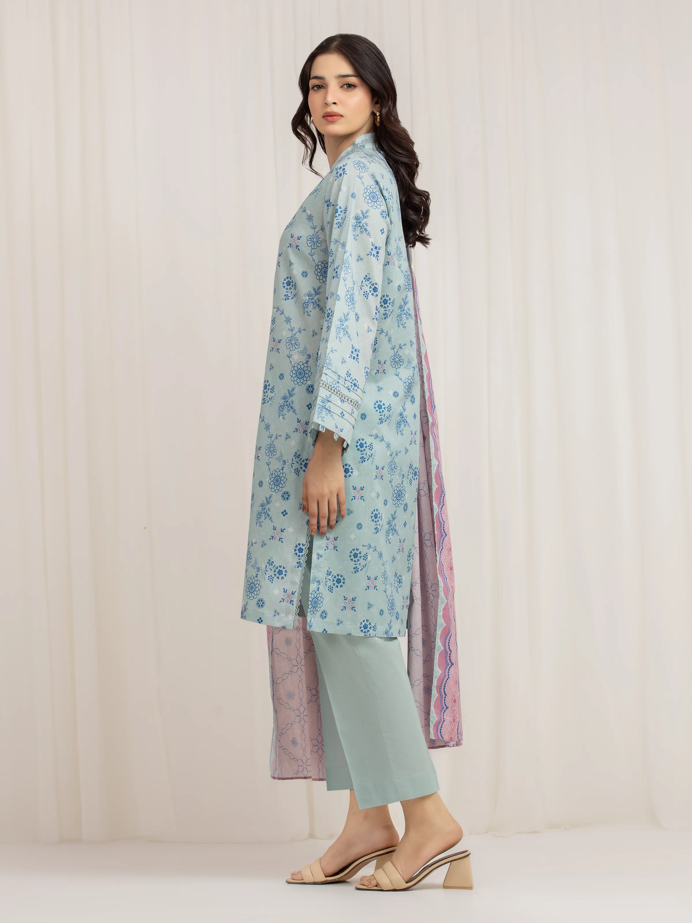 Printed Lawn Suit - EWU6A1-36574-3P - Image 5