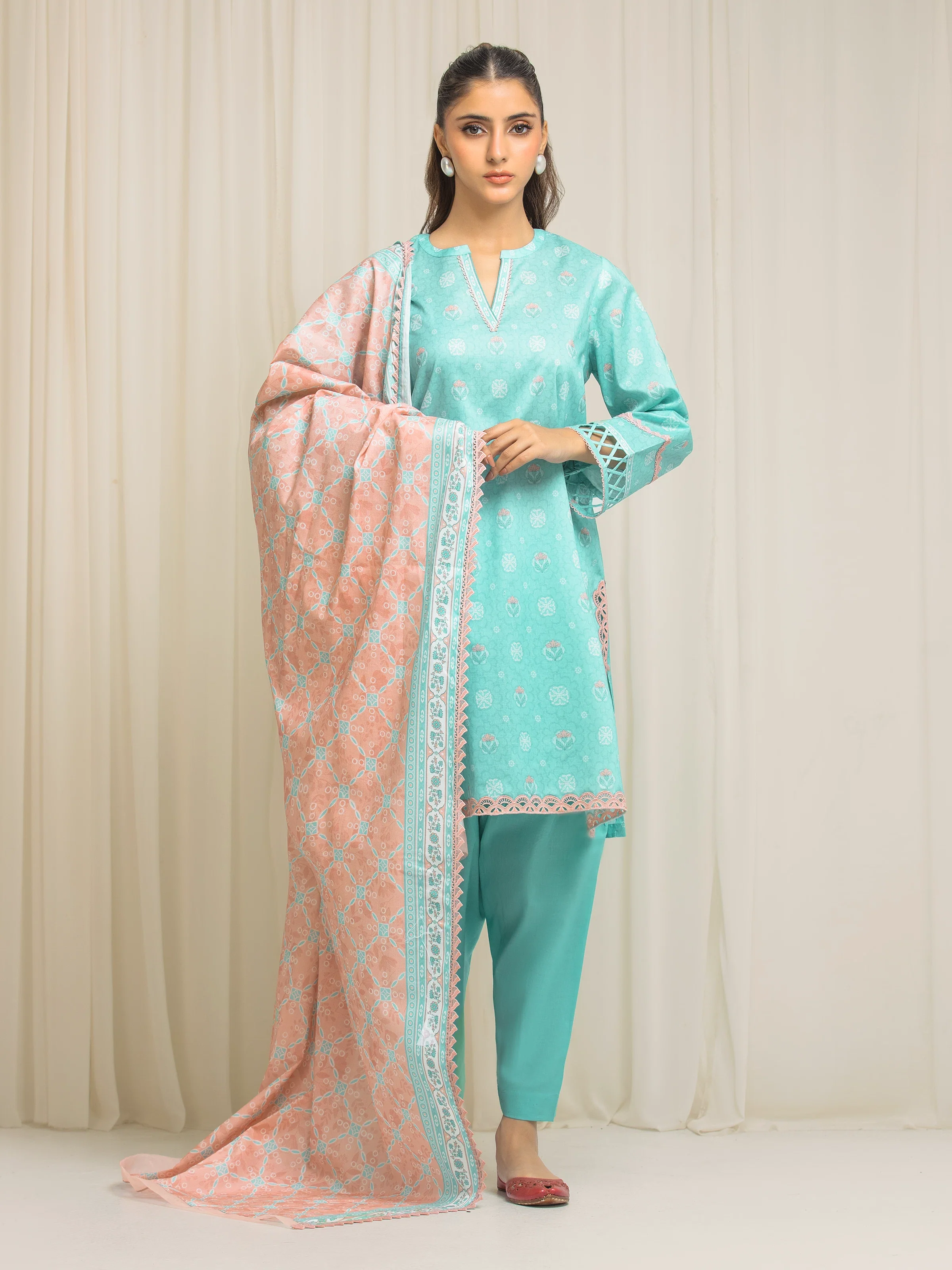 Printed Lawn Suit - EWU6A1-36577-3P
