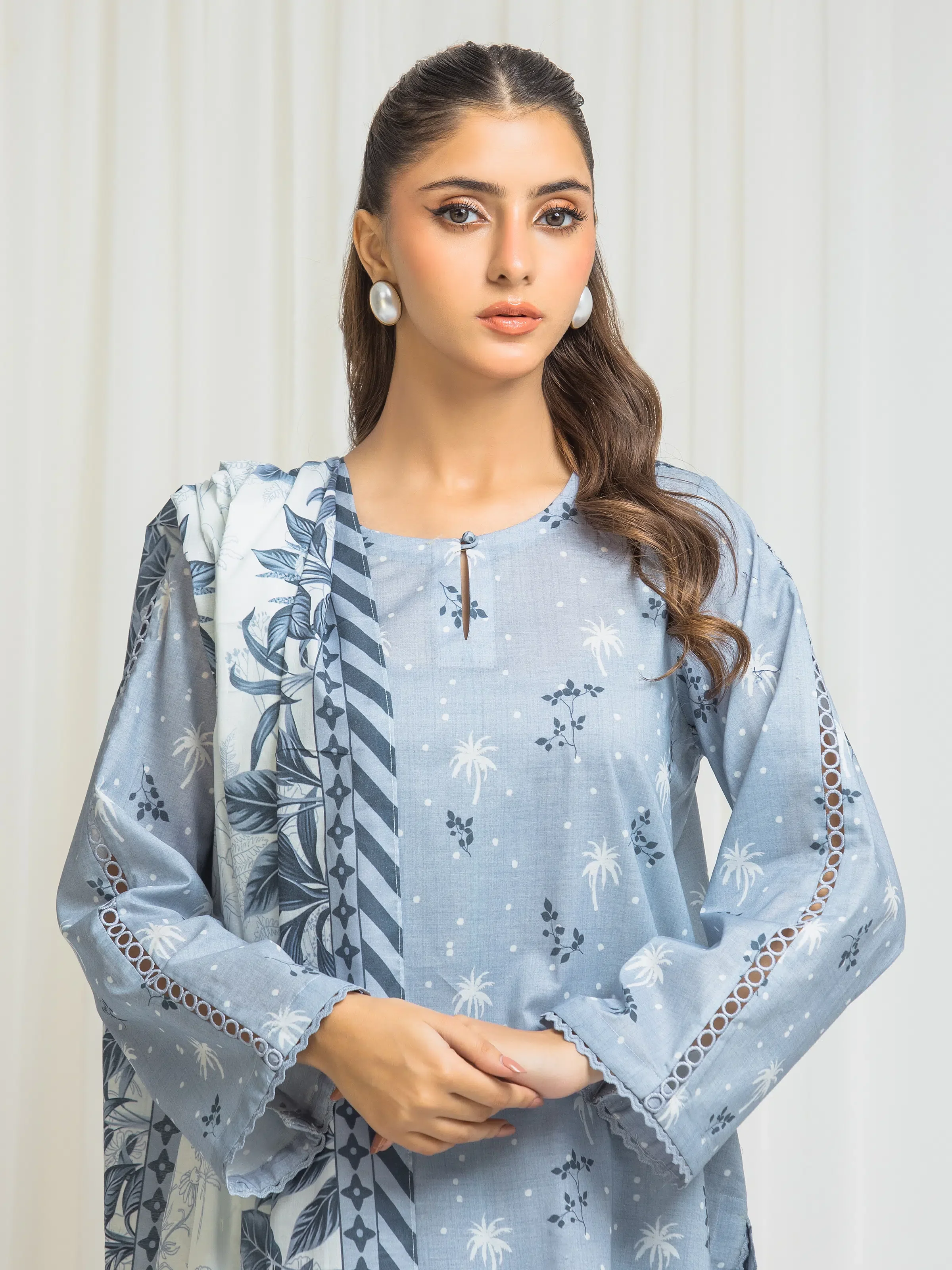 Printed Lawn Suit - EWU6A1-36579-3P - Image 2