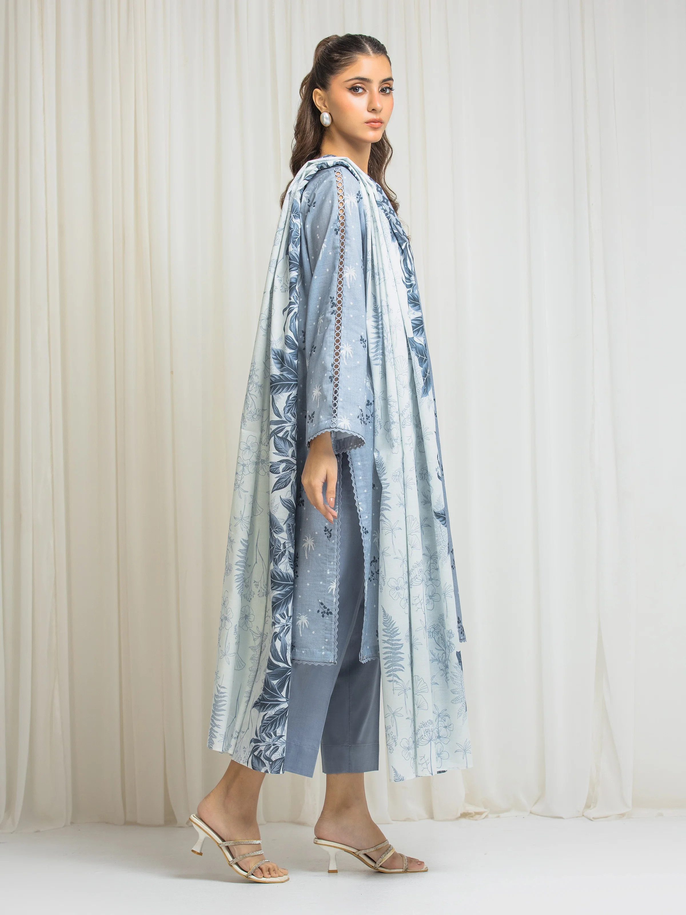 Printed Lawn Suit - EWU6A1-36579-3P - Image 5