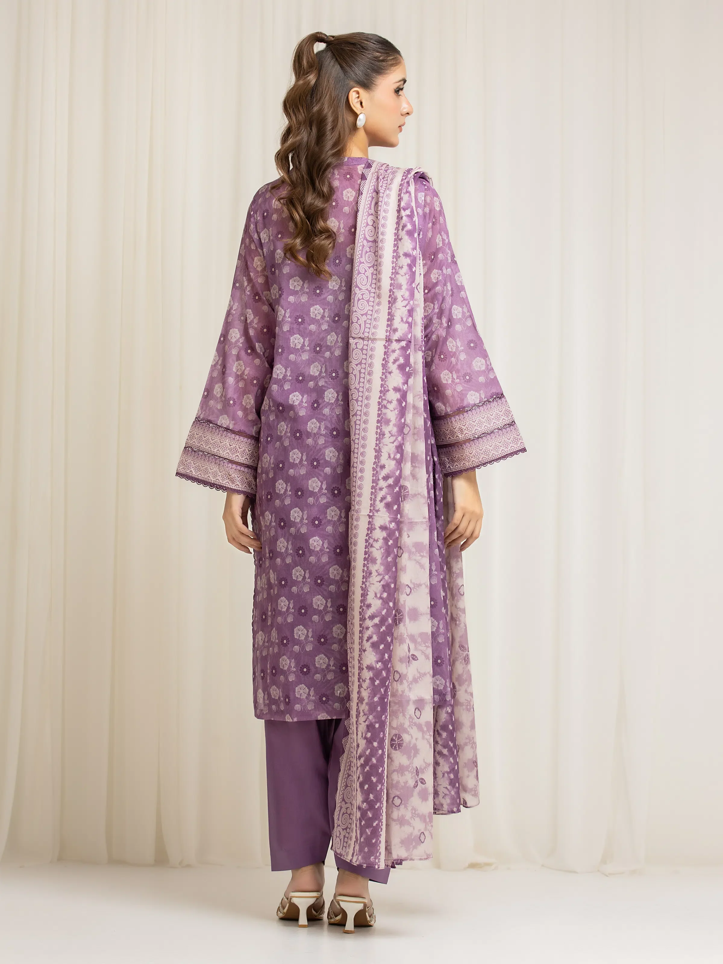 Printed Lawn Suit - EWU6A1-36582-3P - Image 6