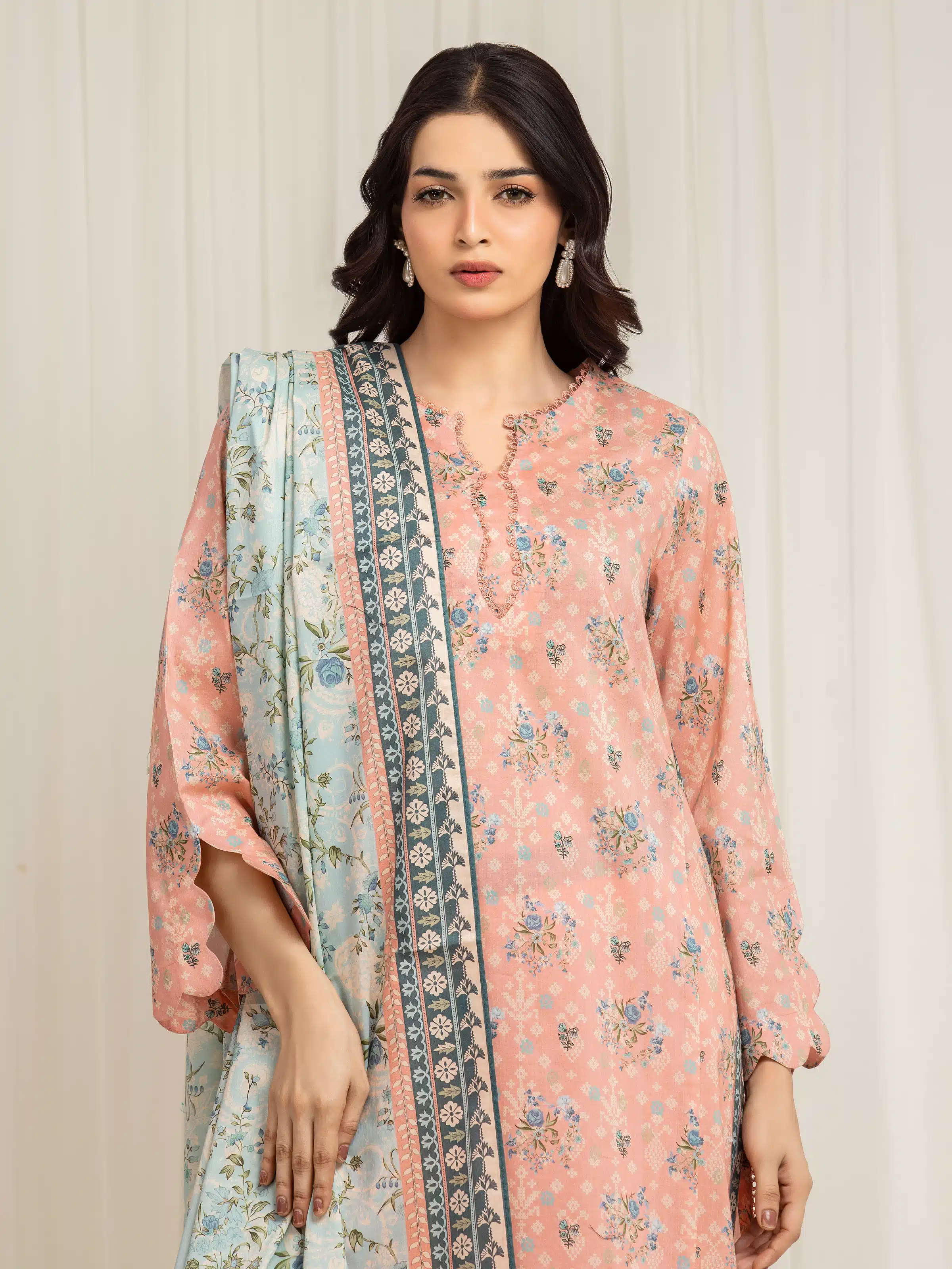 Printed Lawn Suit - EWU6A1-36596-3P - Image 2