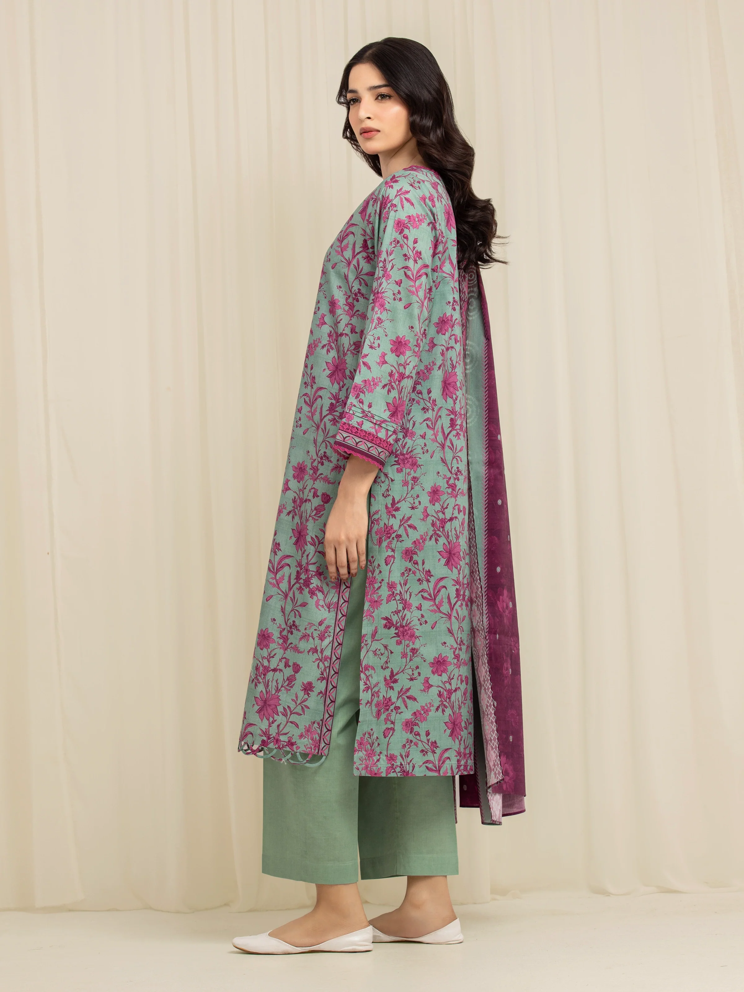 Printed Lawn Suit - EWU6A1-36597-3P - Image 5