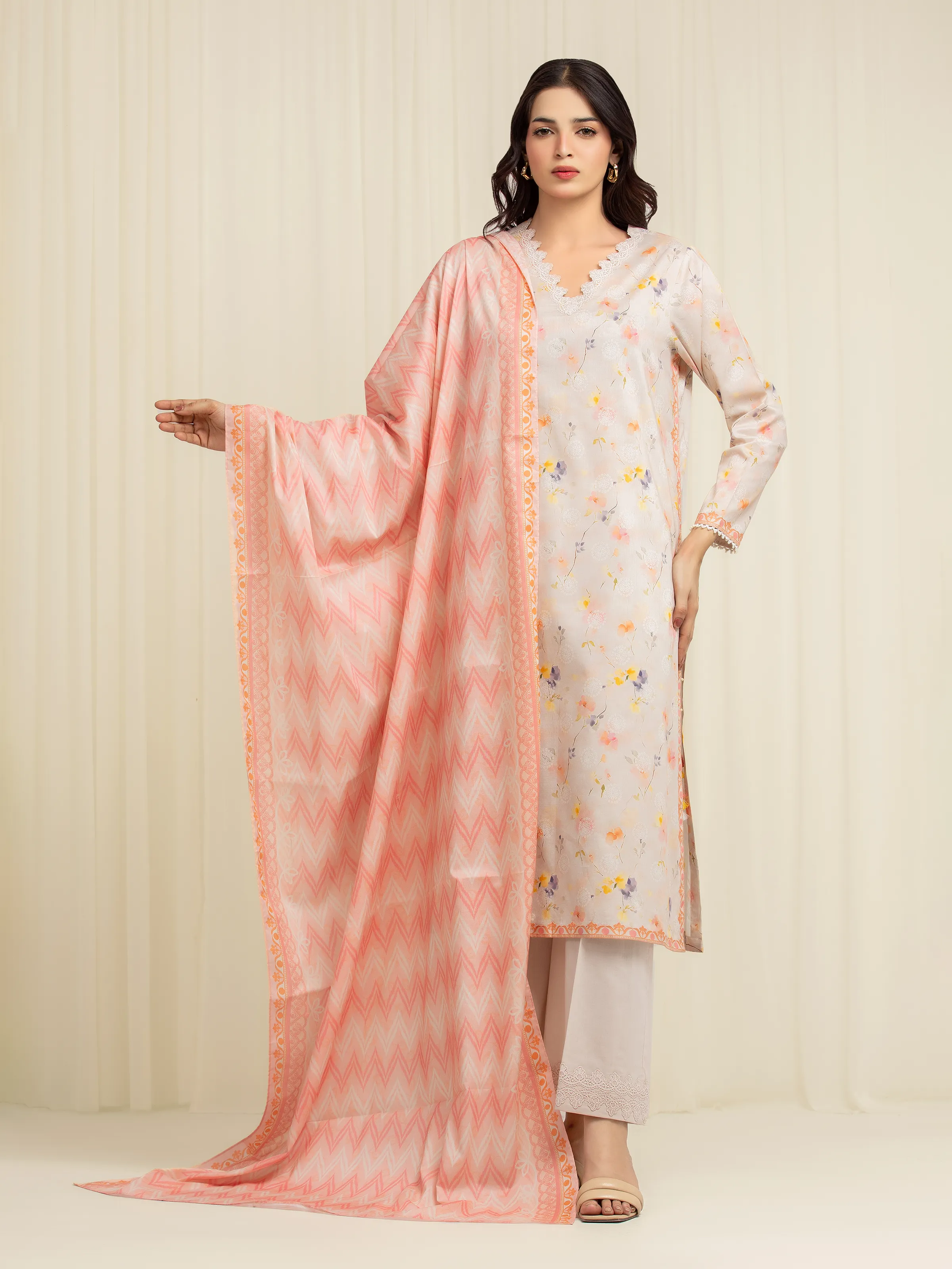 Printed Lawn Suit - EWU6A1-36601-3P