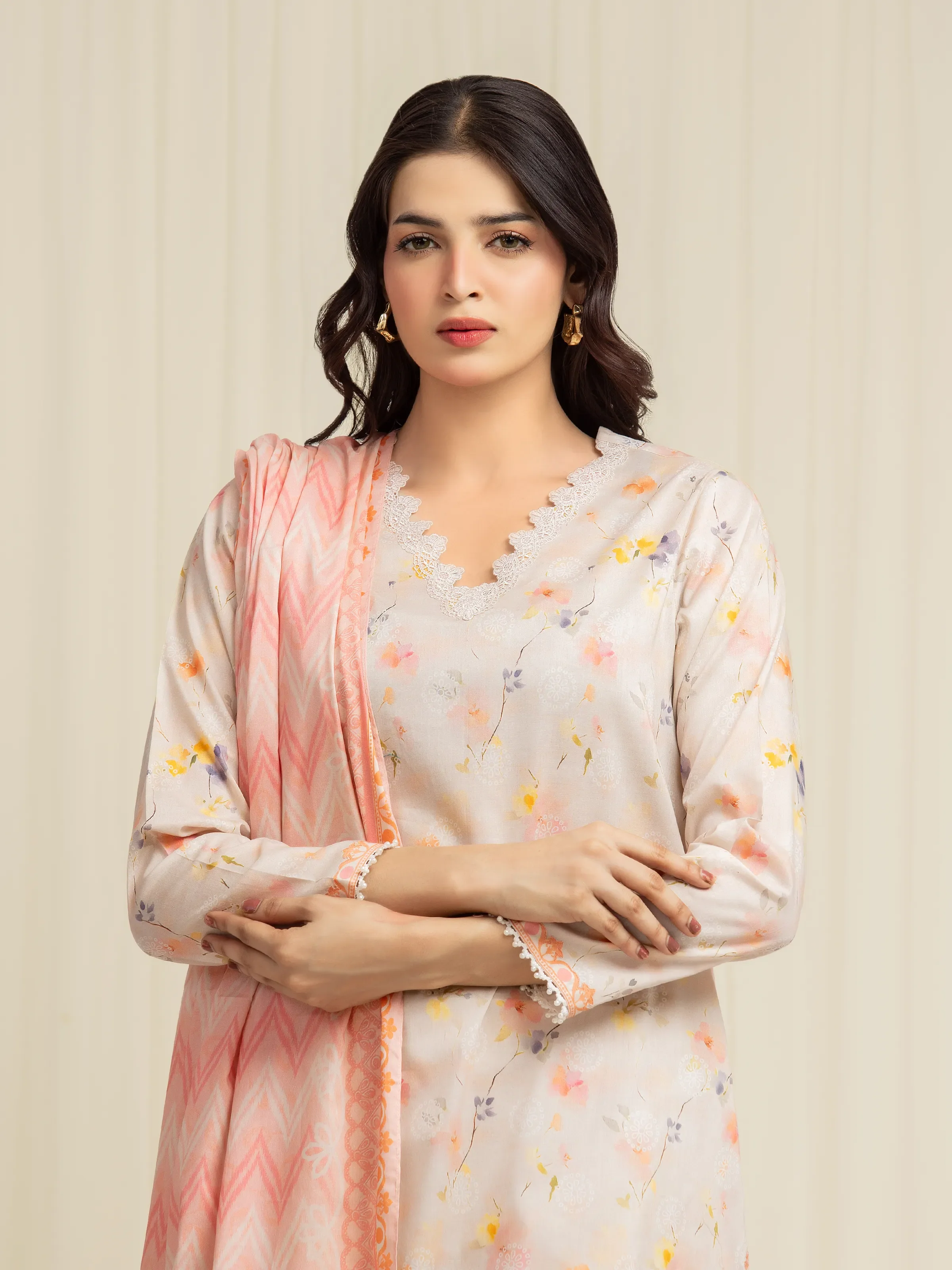 Printed Lawn Suit - EWU6A1-36601-3P - Image 2