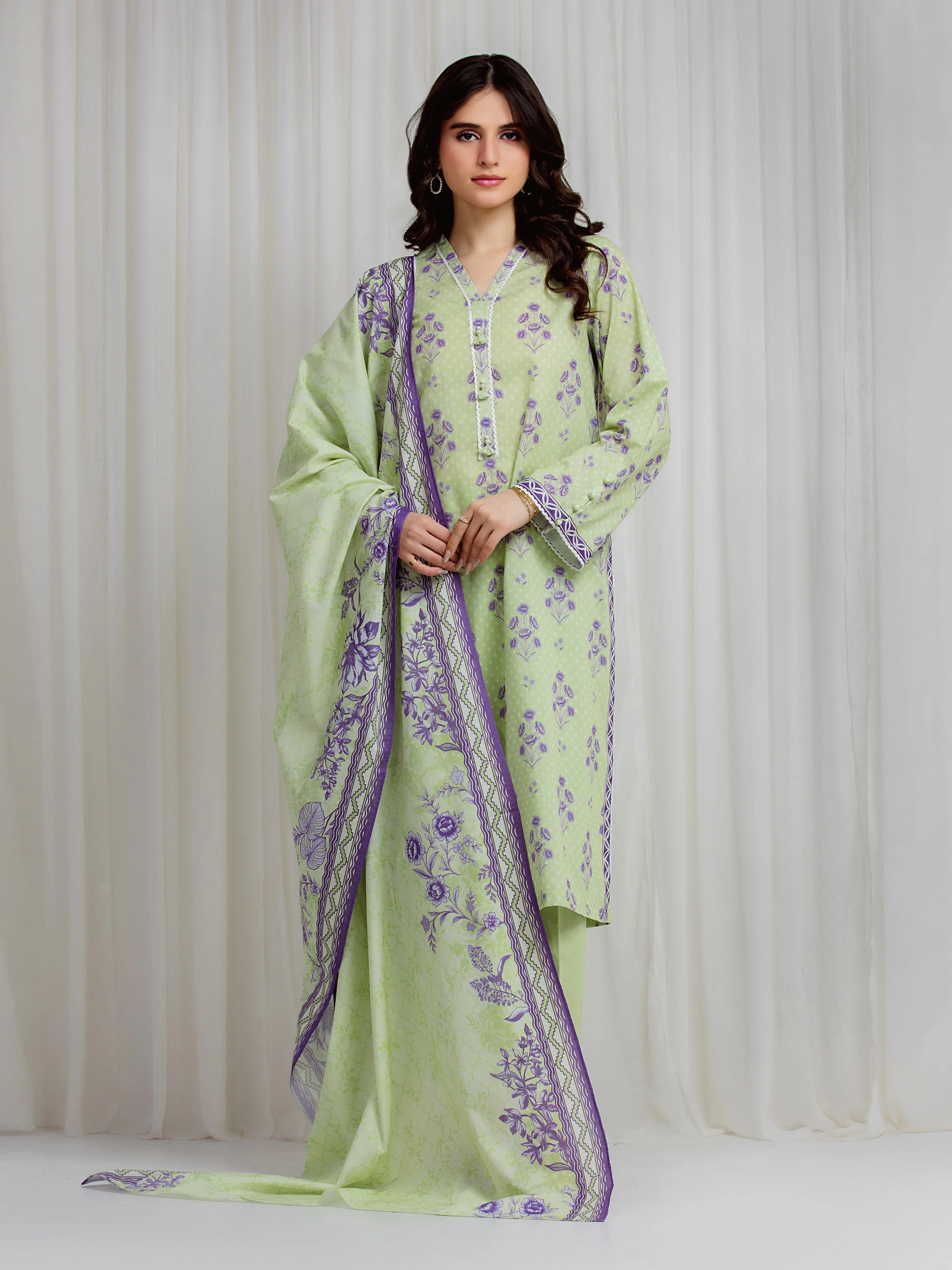 Printed Lawn Suit - EWU6A1-36618-3P